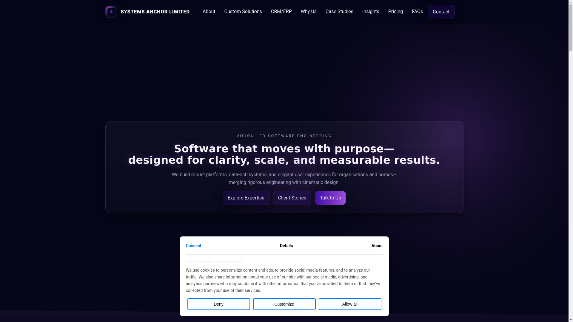 website screenshot of https://systemsanchor.pages.dev/