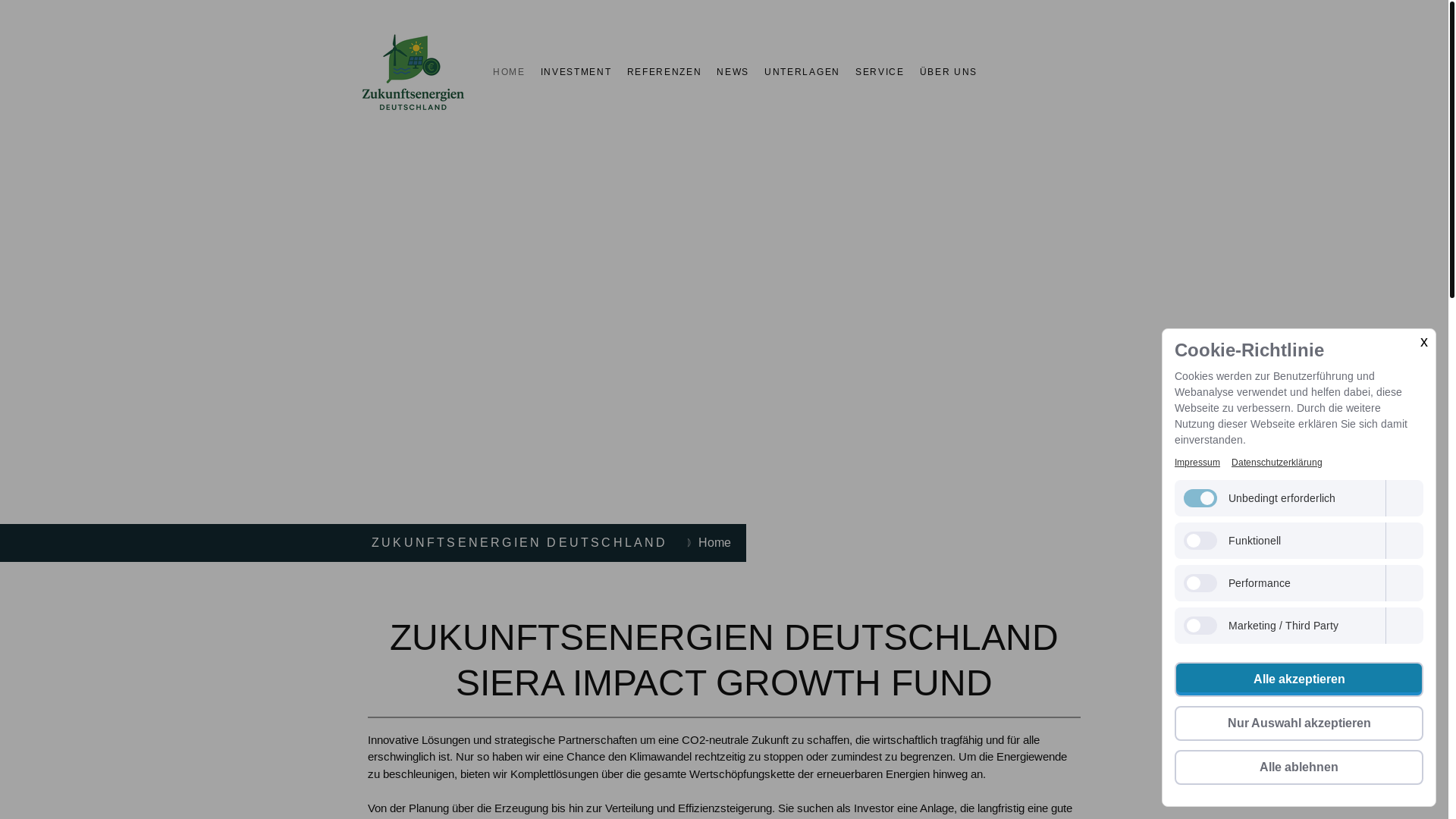 website screenshot of https://sierafonds.de/