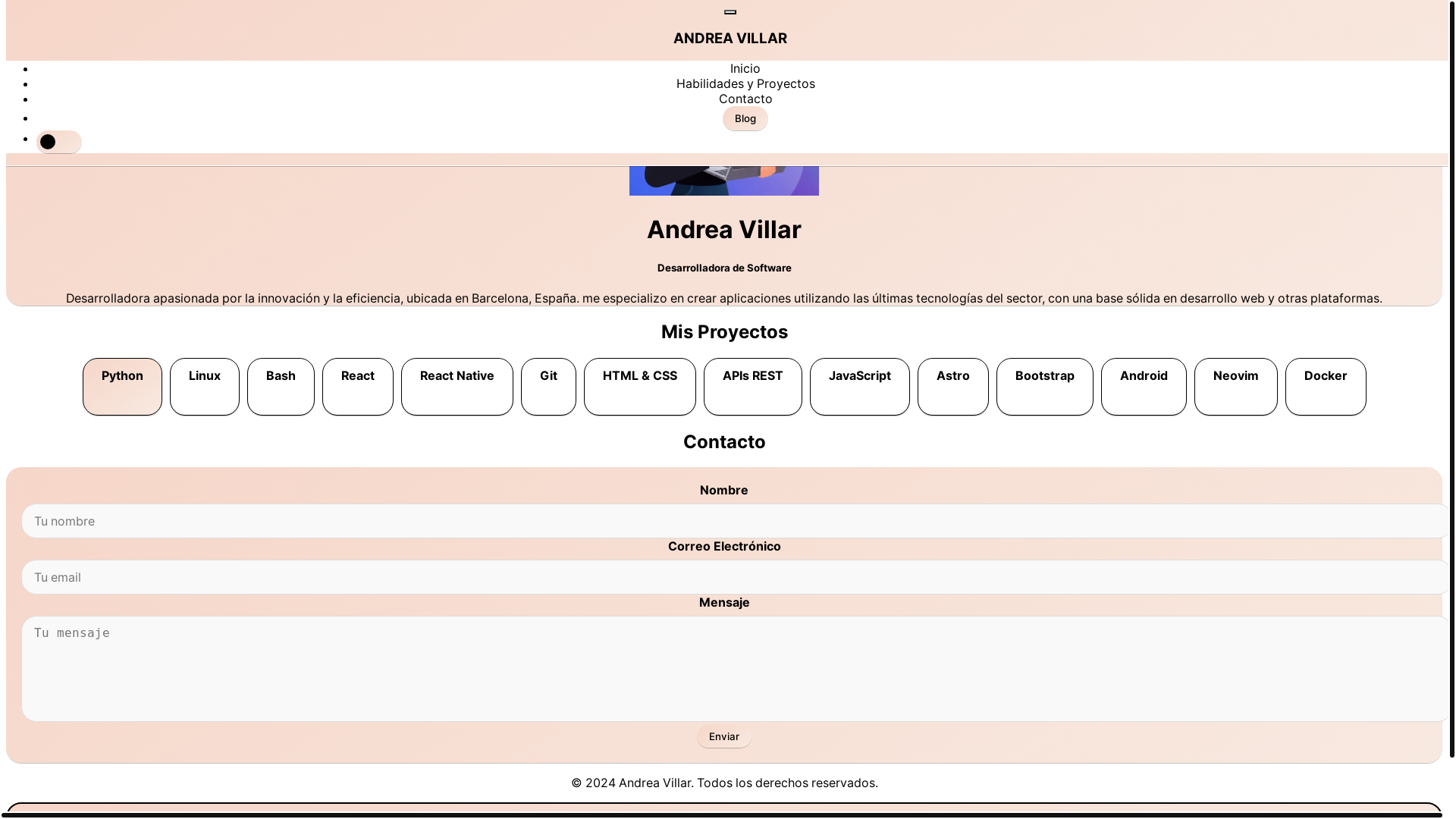 website screenshot of https://andreakinder.pages.dev/