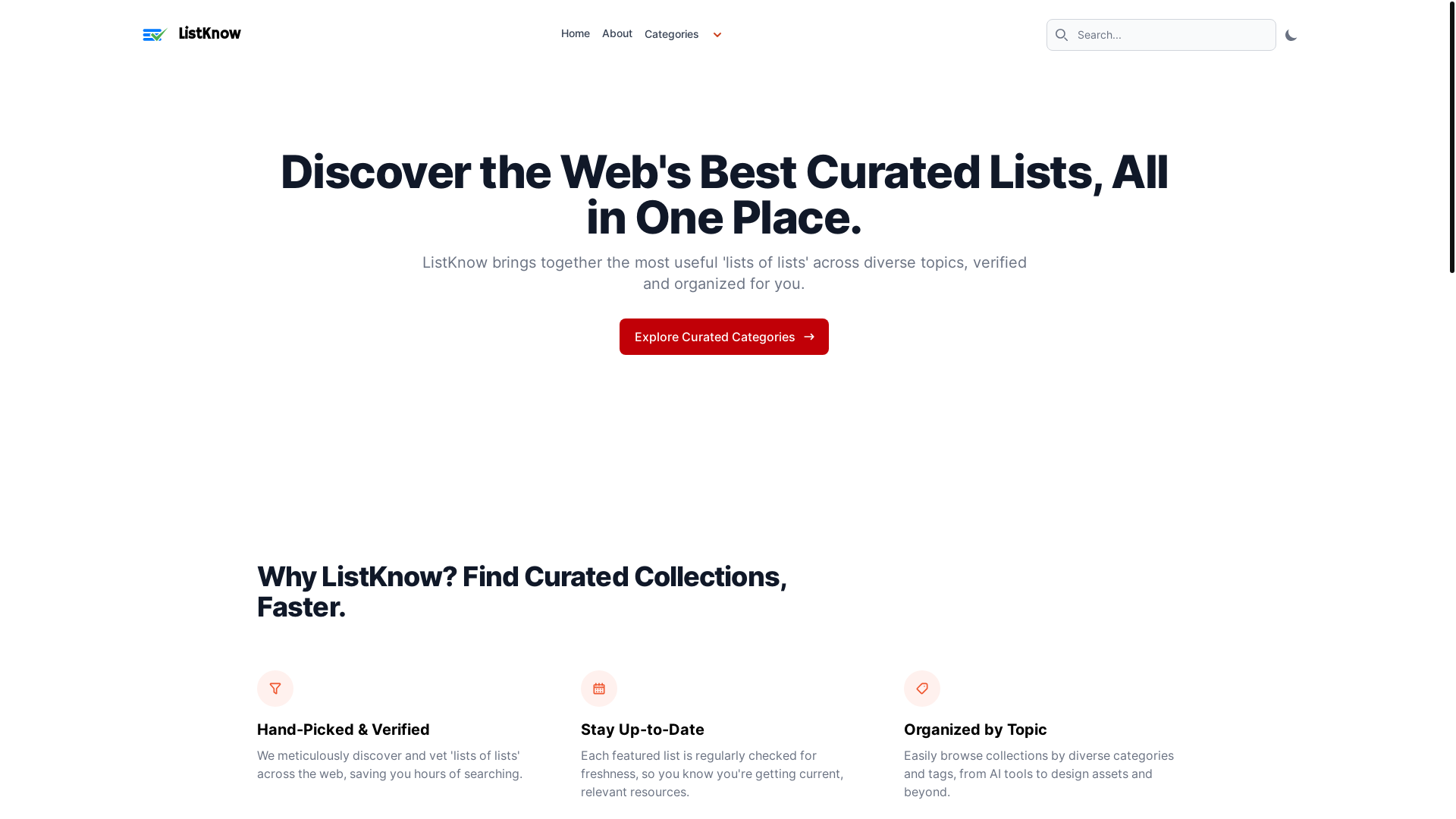 website screenshot of https://listknow.pages.dev/