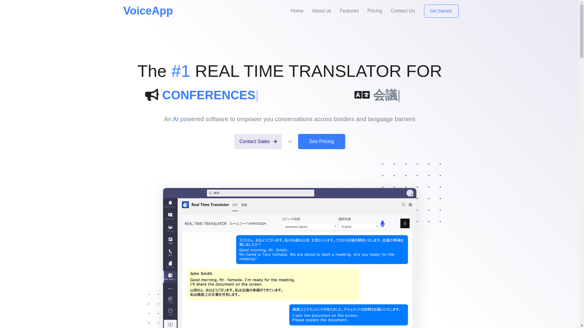 website screenshot of https://realtimetranslator.io/