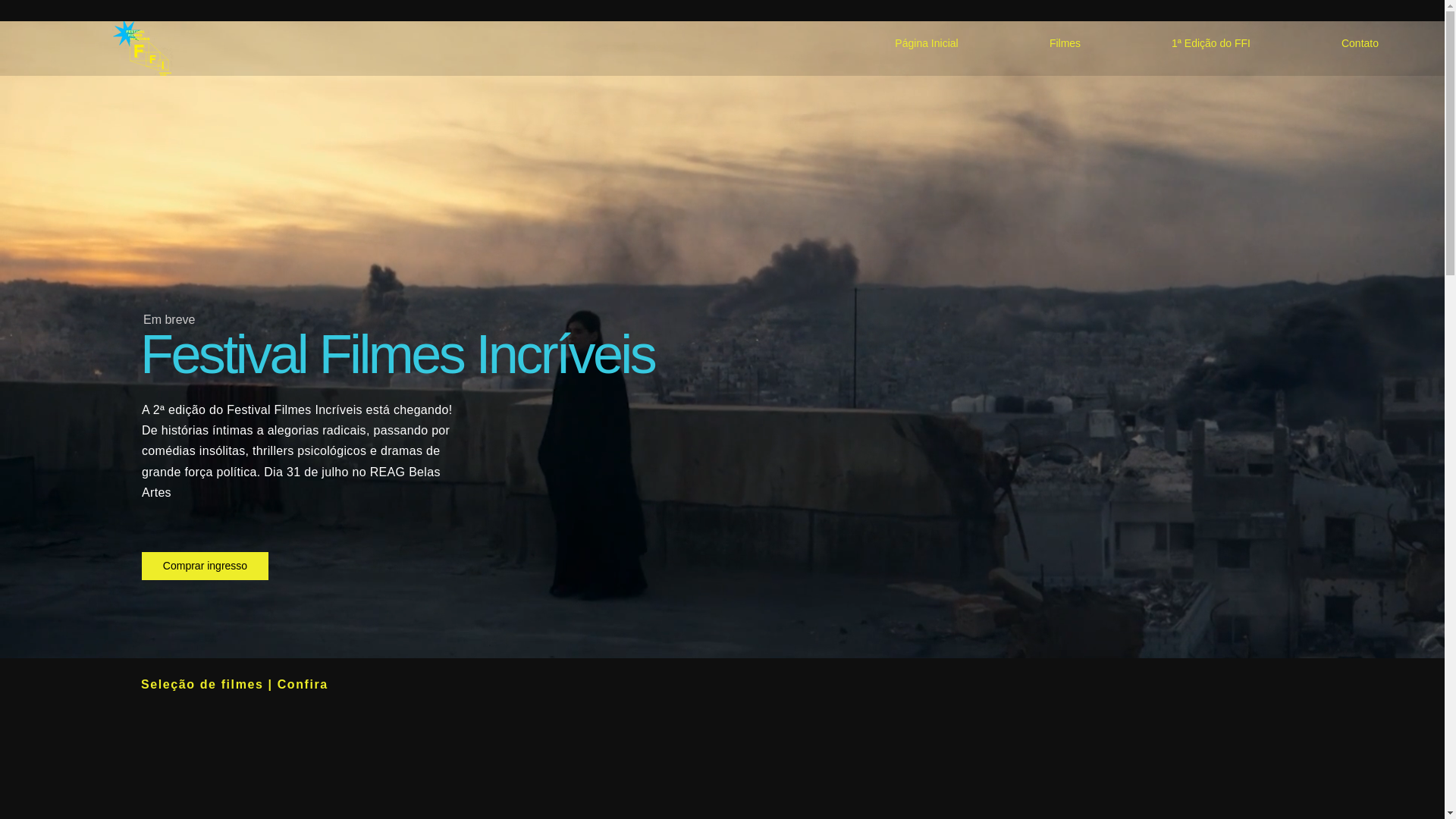 website screenshot of https://festivalfilmesincriveis.com.br/