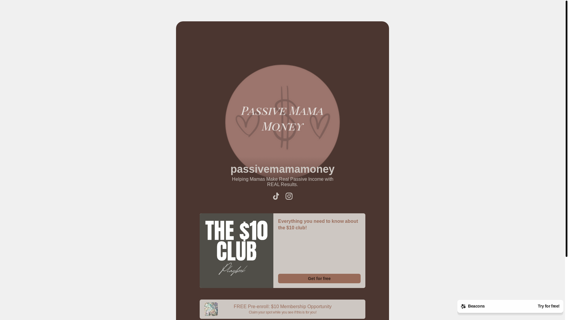 website screenshot of https://passivemamamoney.com/