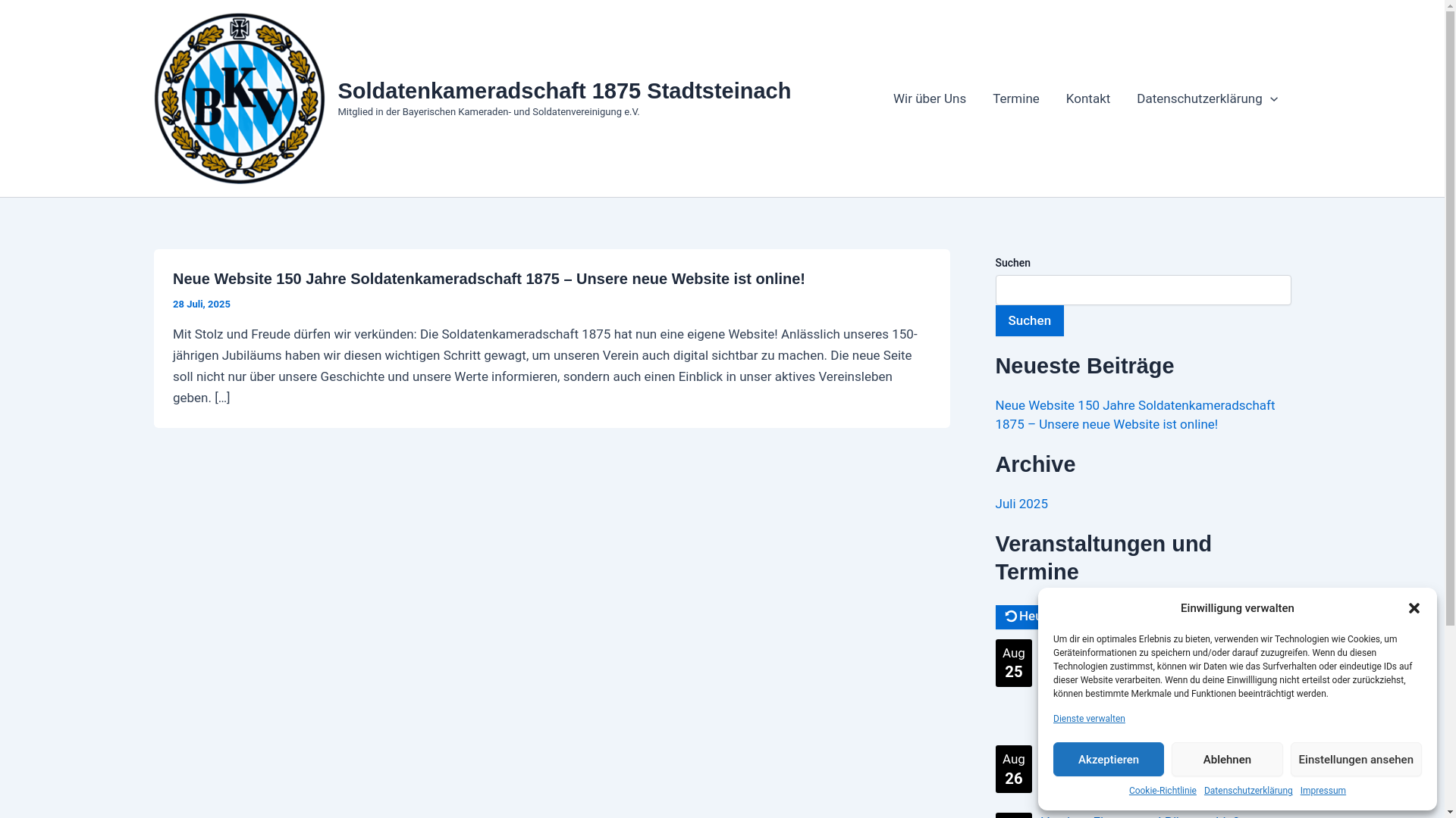 website screenshot of https://soldatenkameradschaft-stadtsteinach.de/