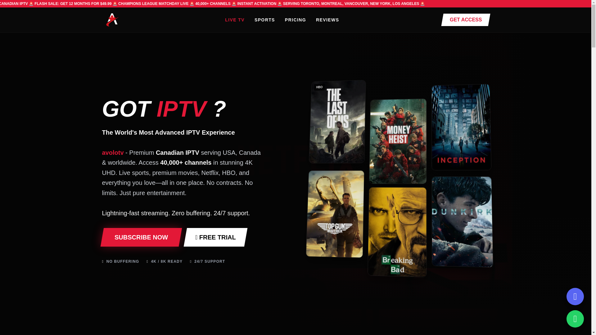 website screenshot of https://avolotv.com/