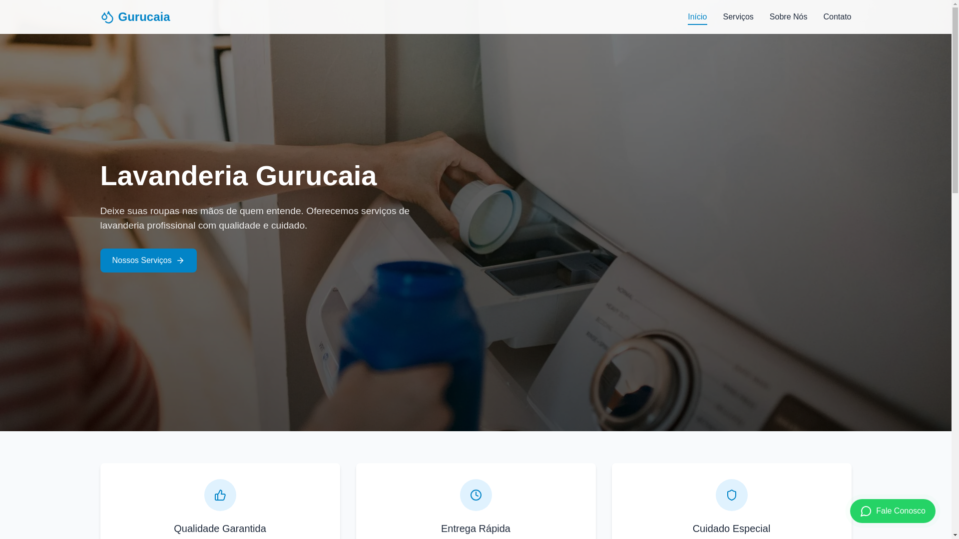 website screenshot of https://lavanderiagurucaia.com.br/