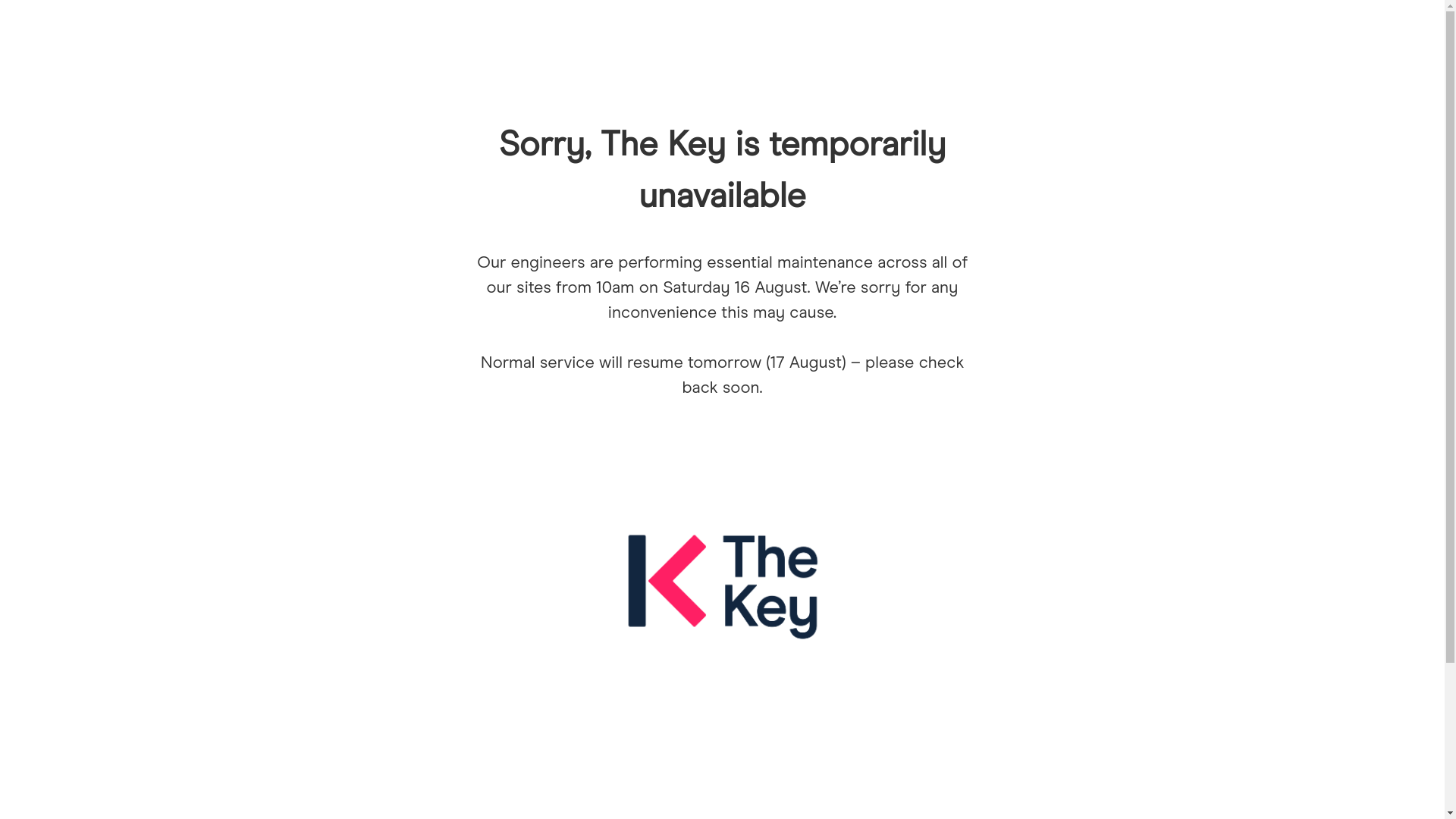 website screenshot of https://thekey-maintenance-page.pages.dev/