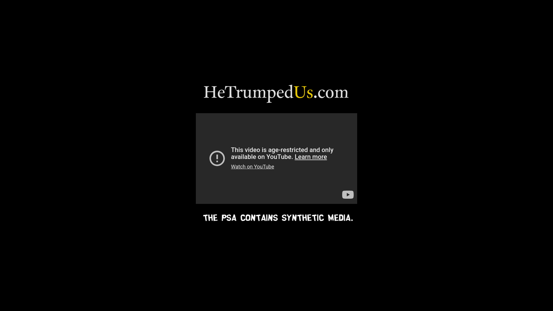 website screenshot of https://hetrumpedus.com/