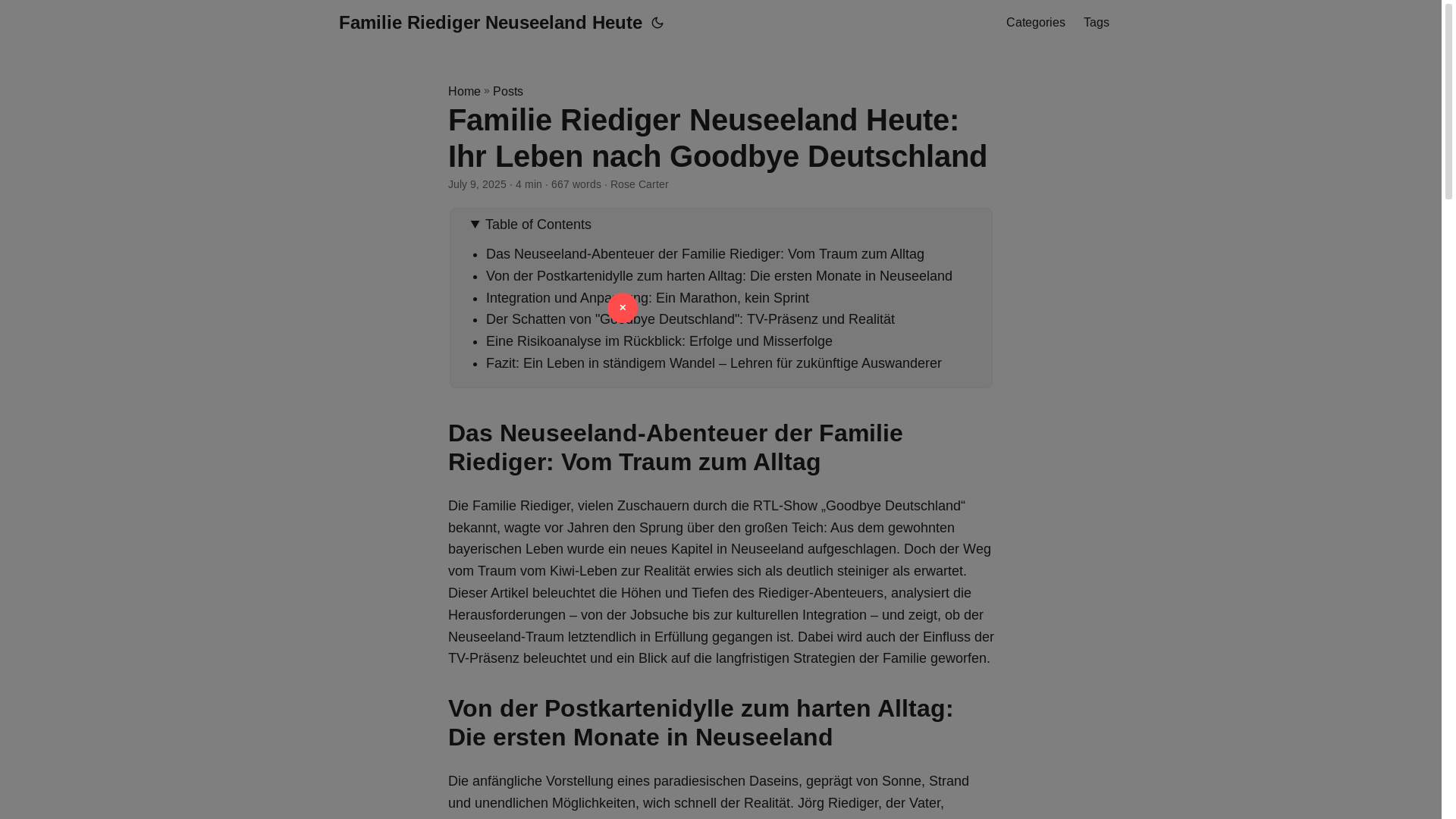 website screenshot of https://familie-riediger-neuseeland-heute.pages.dev/
