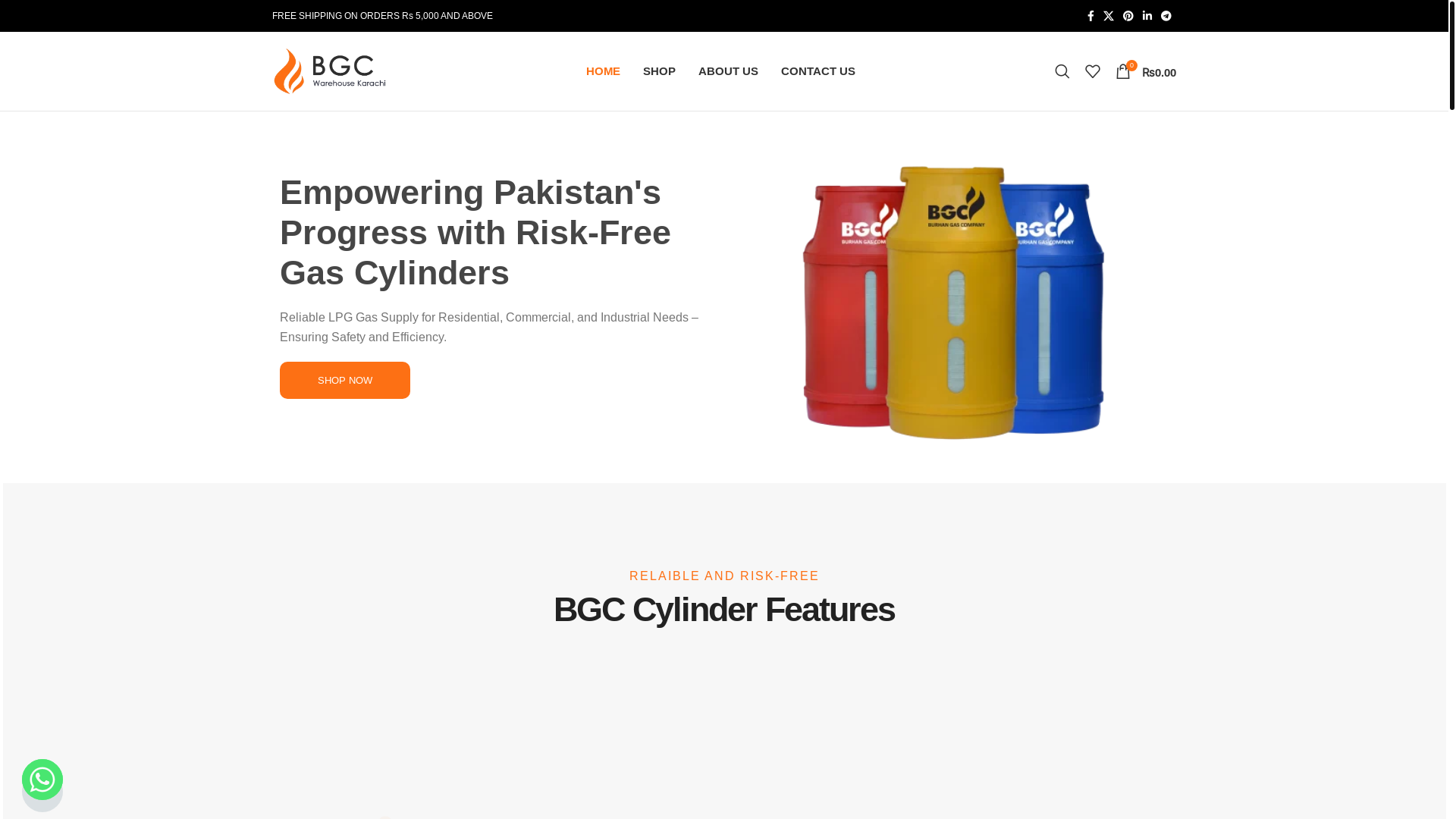 website screenshot of https://bgcwarehousekarachi.pk/