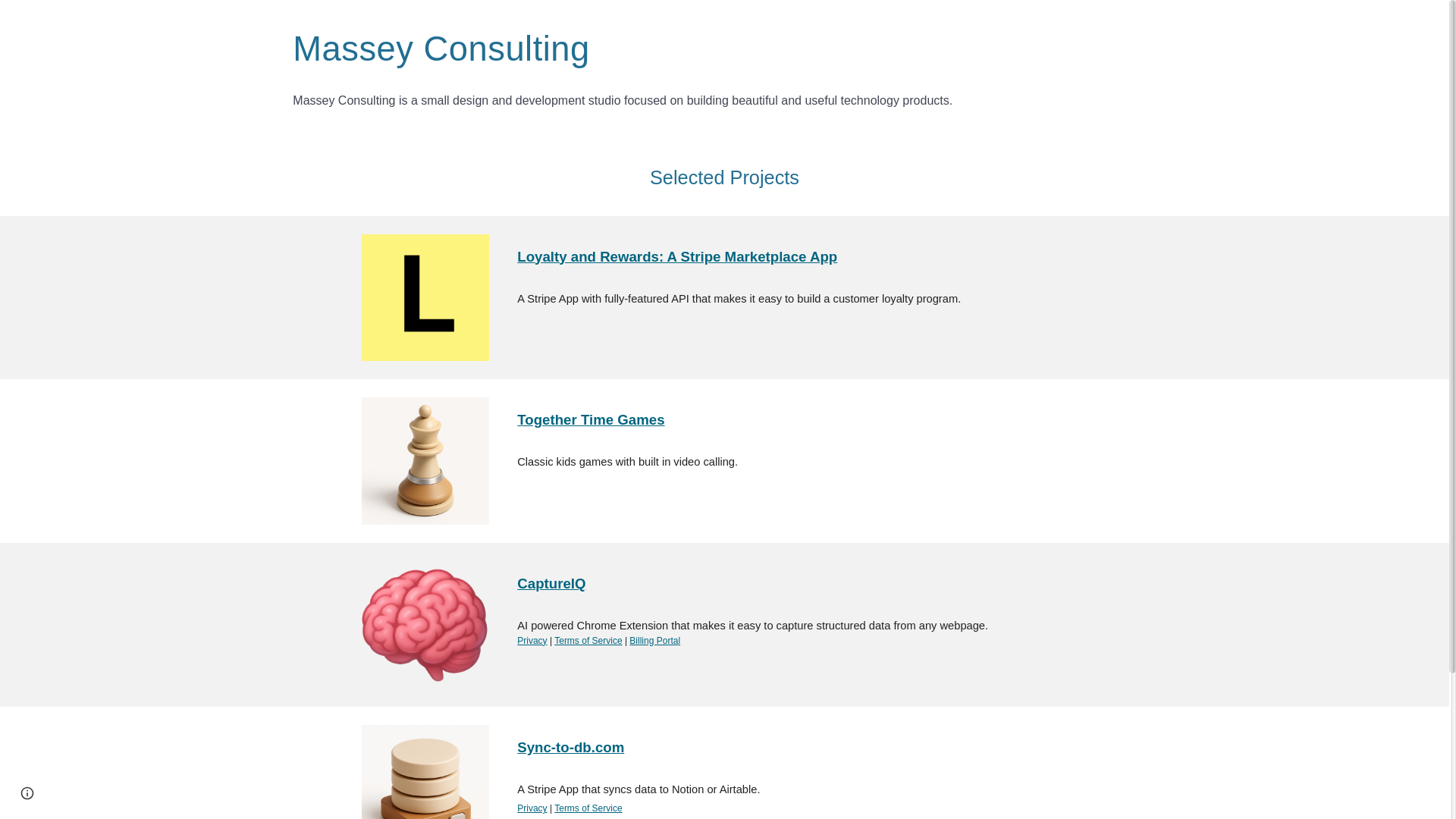website screenshot of https://www.massey-consulting.com/