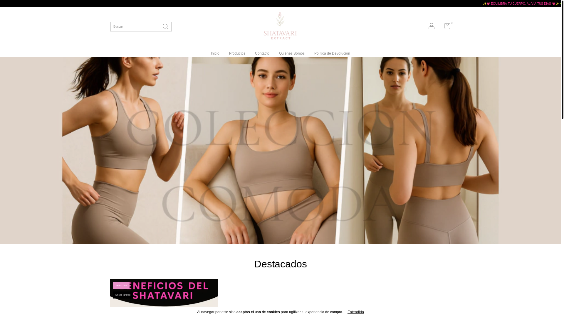website screenshot of https://shatavari.lat/
