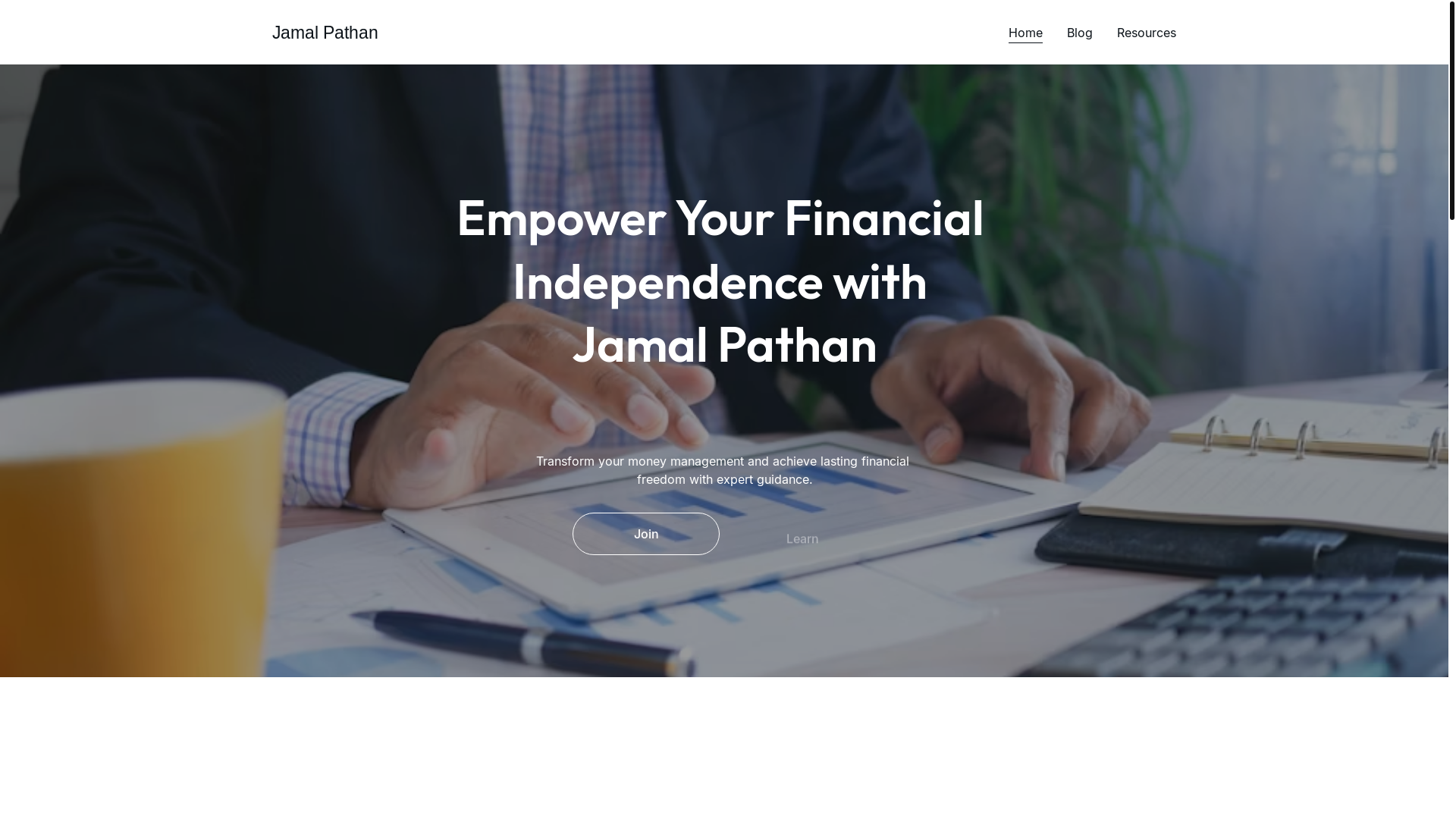 website screenshot of https://jamalpathan.me/