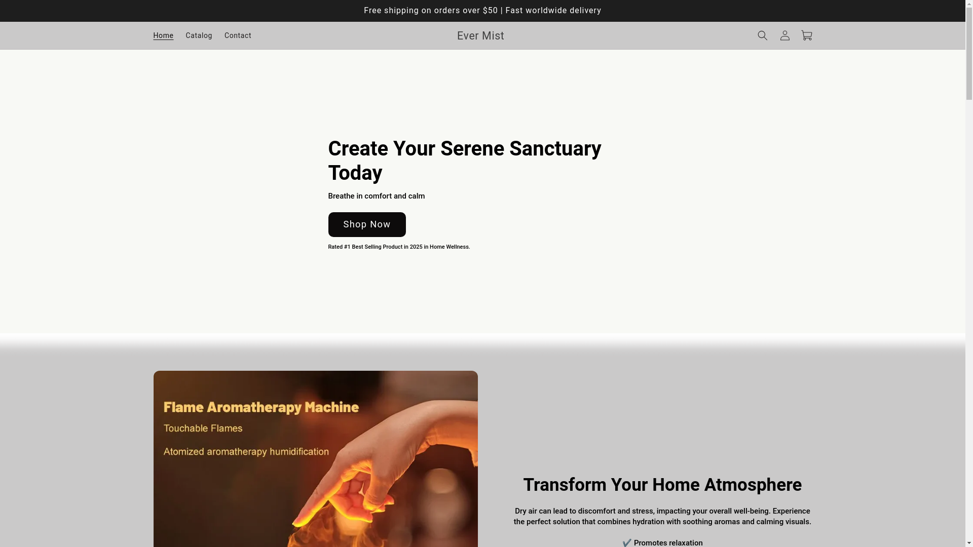 website screenshot of https://mistforever.com/