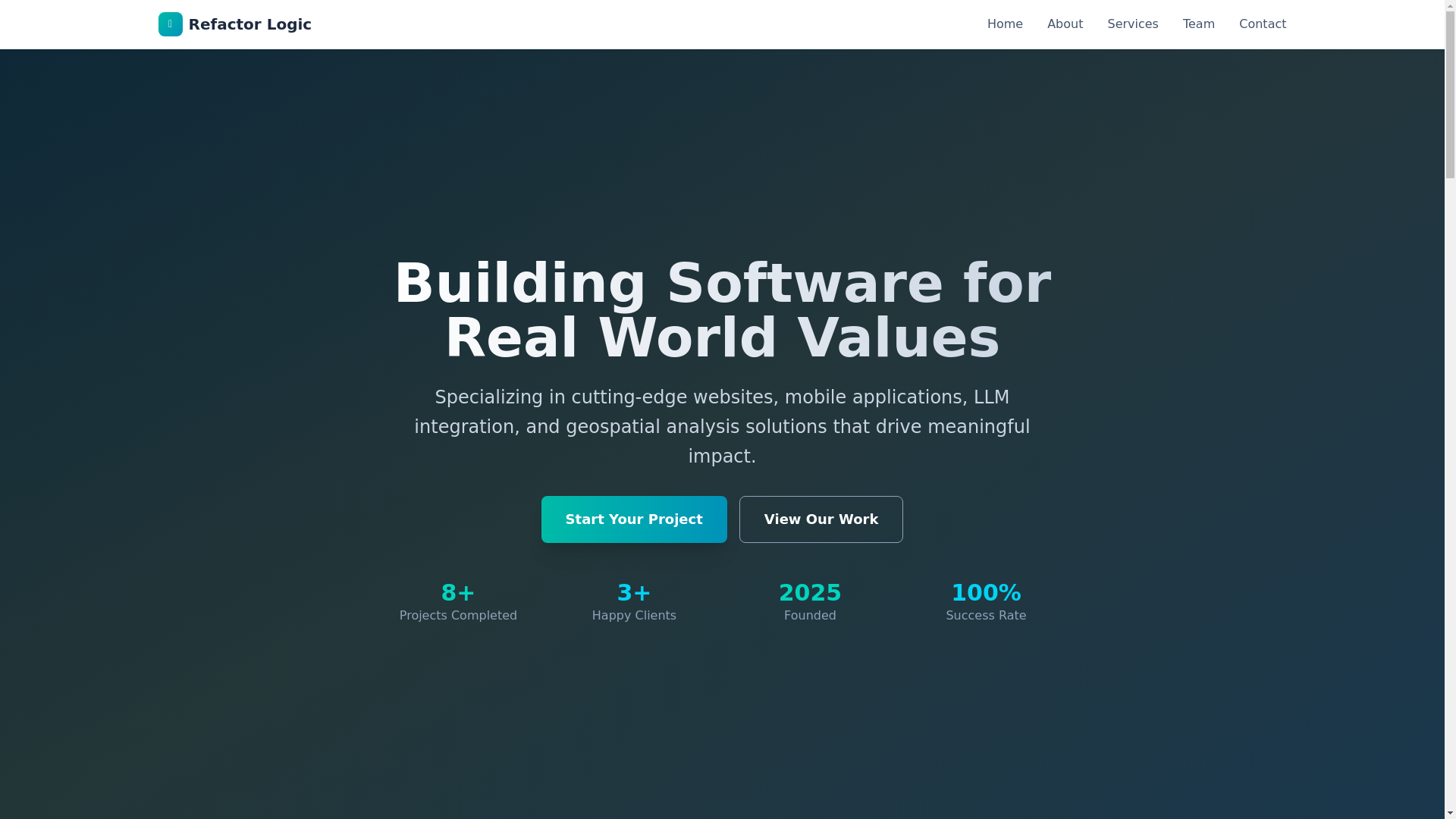website screenshot of https://refactorlogic.com/