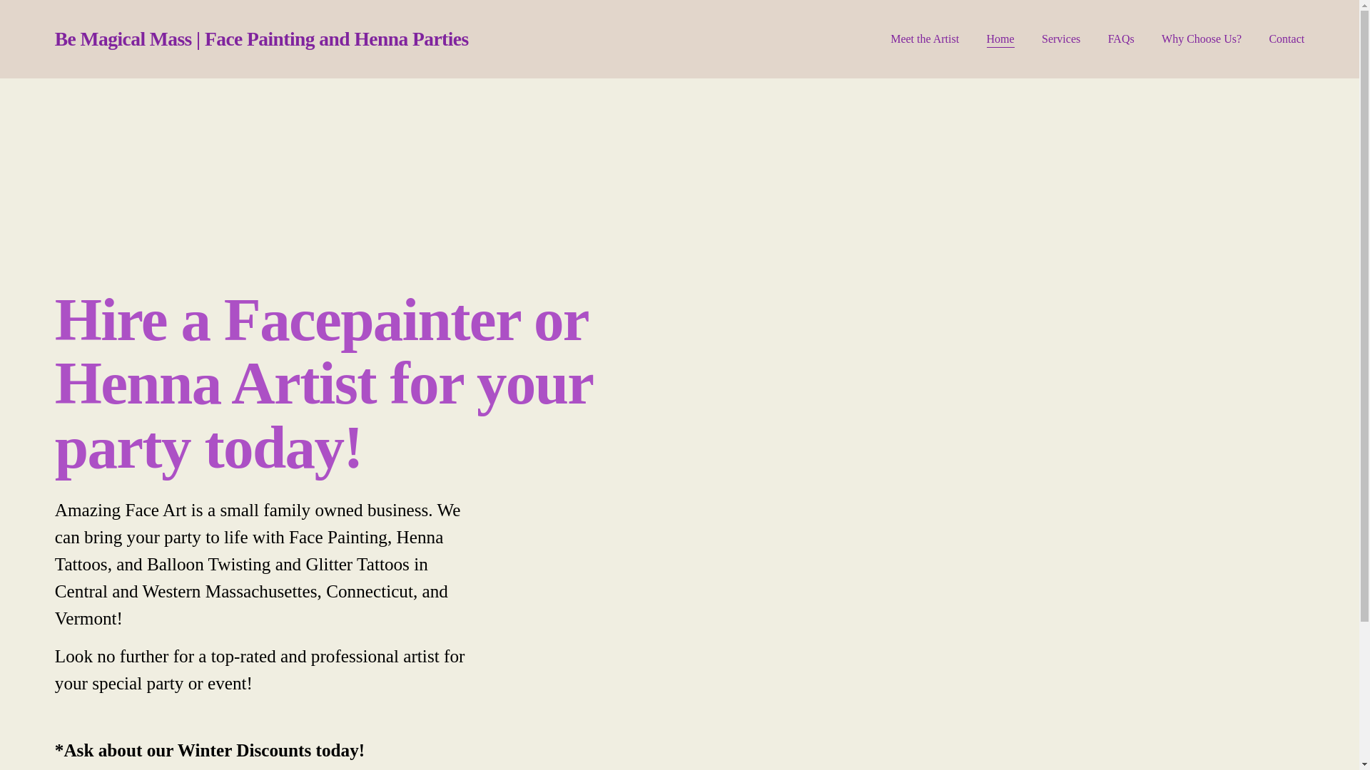 website screenshot of https://bemagicalmass.com/