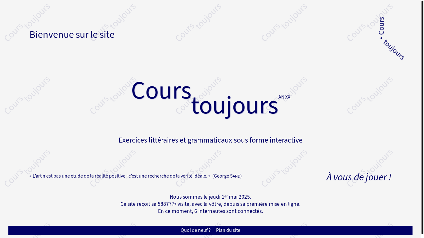 website screenshot of https://courstoujours.be/
