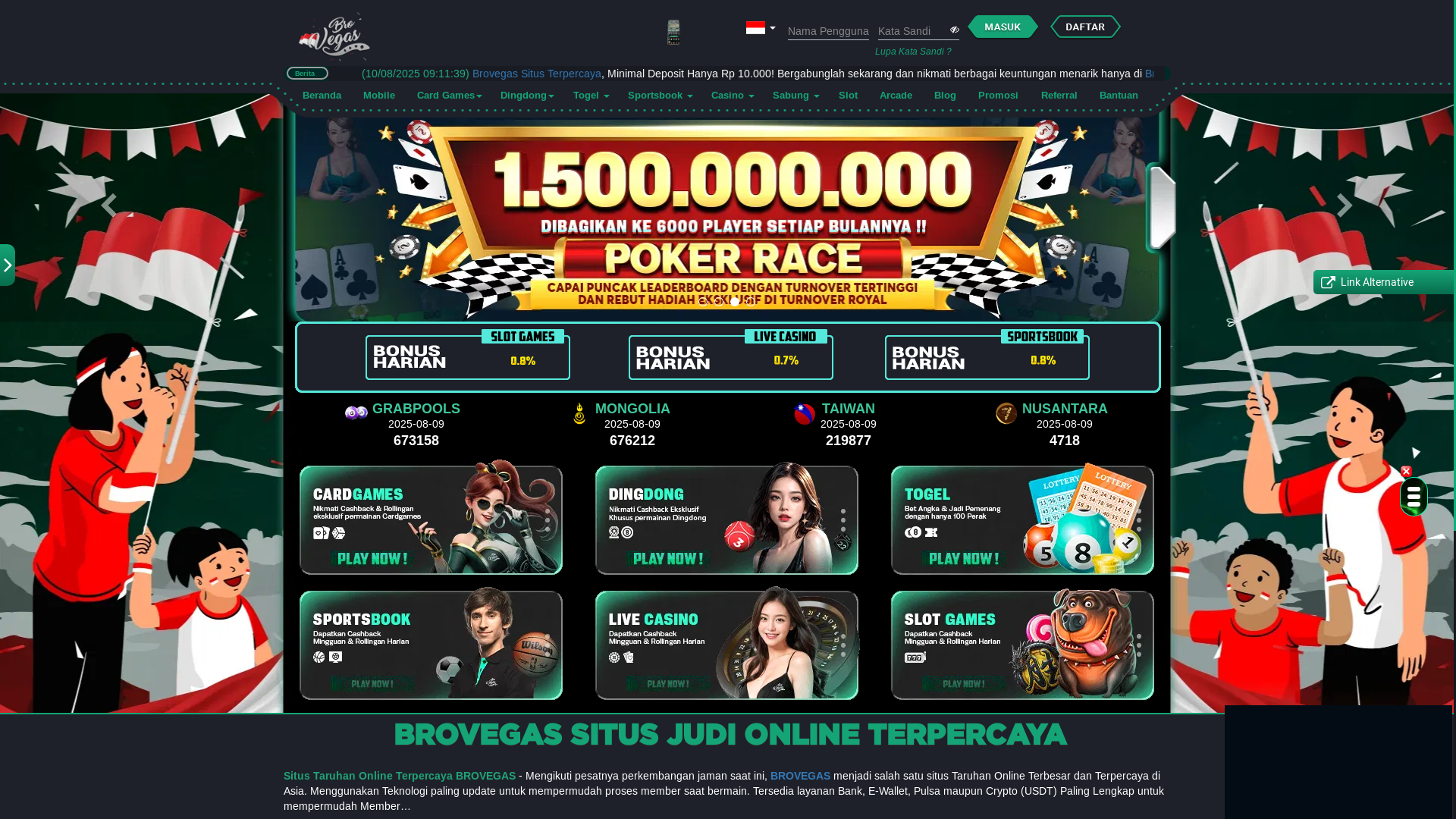 website screenshot of https://vegasmelon99.com/