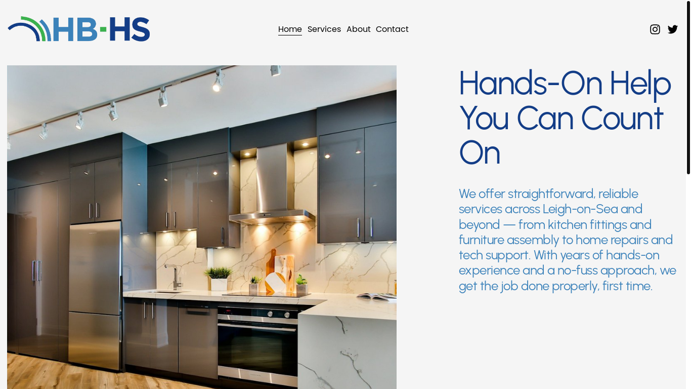 website screenshot of https://hb-hs.co.uk