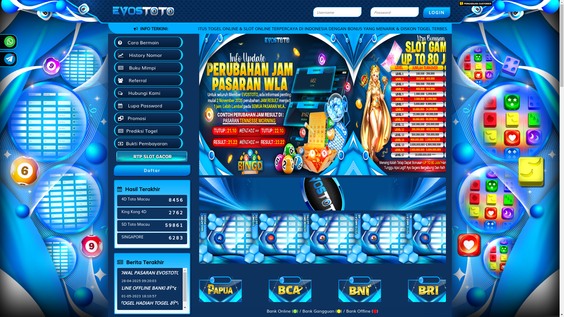 website screenshot of https://evosmahkota.com/