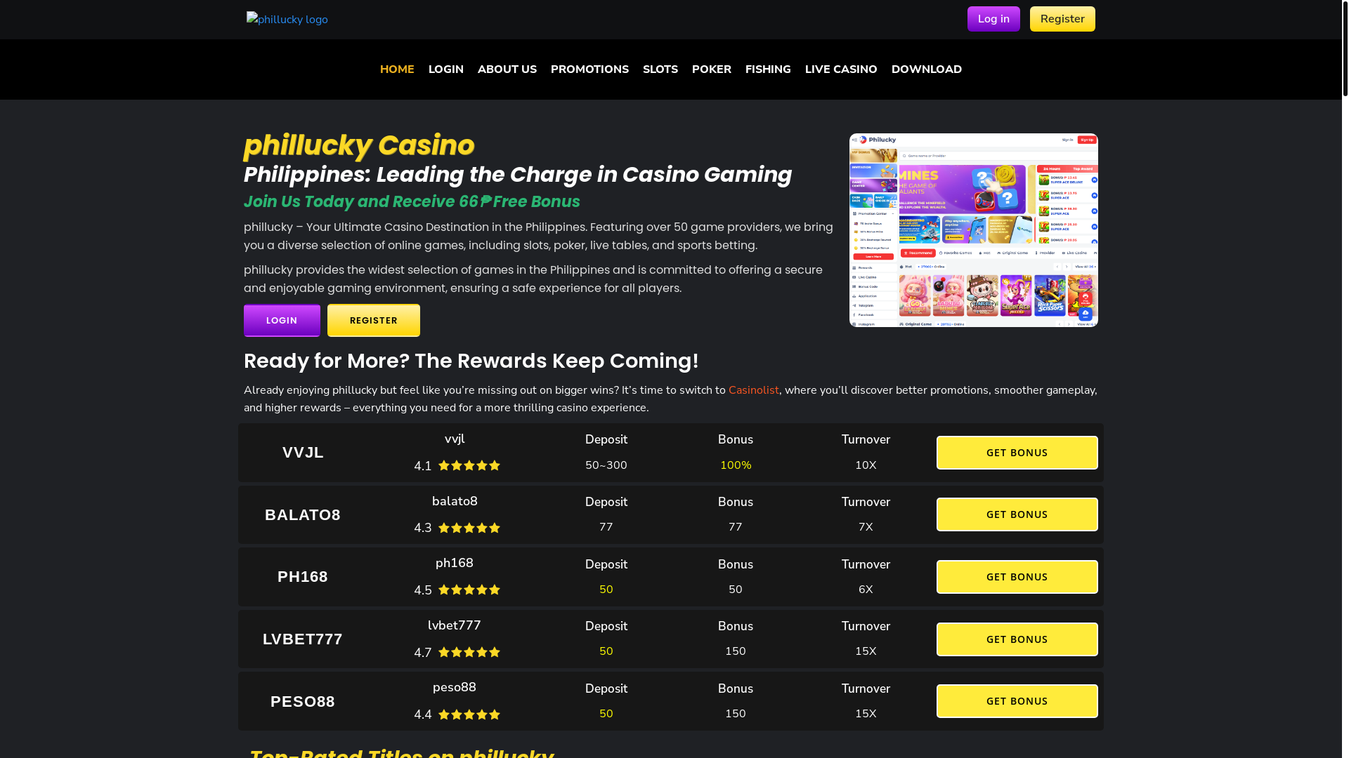 website screenshot of https://phillucky.website/
