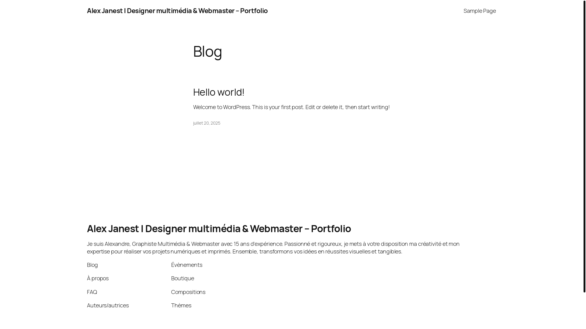 website screenshot of https://alexjanest.com/