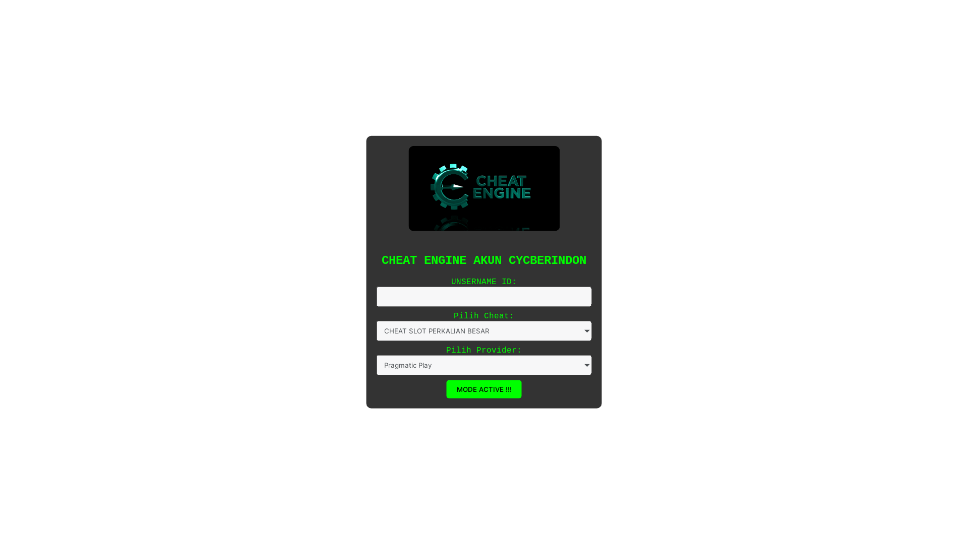 website screenshot of https://cycberindo77cheat.pages.dev/