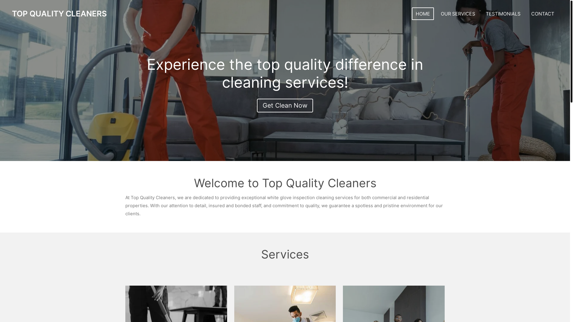 website screenshot of https://top-quality-cleaners.com/