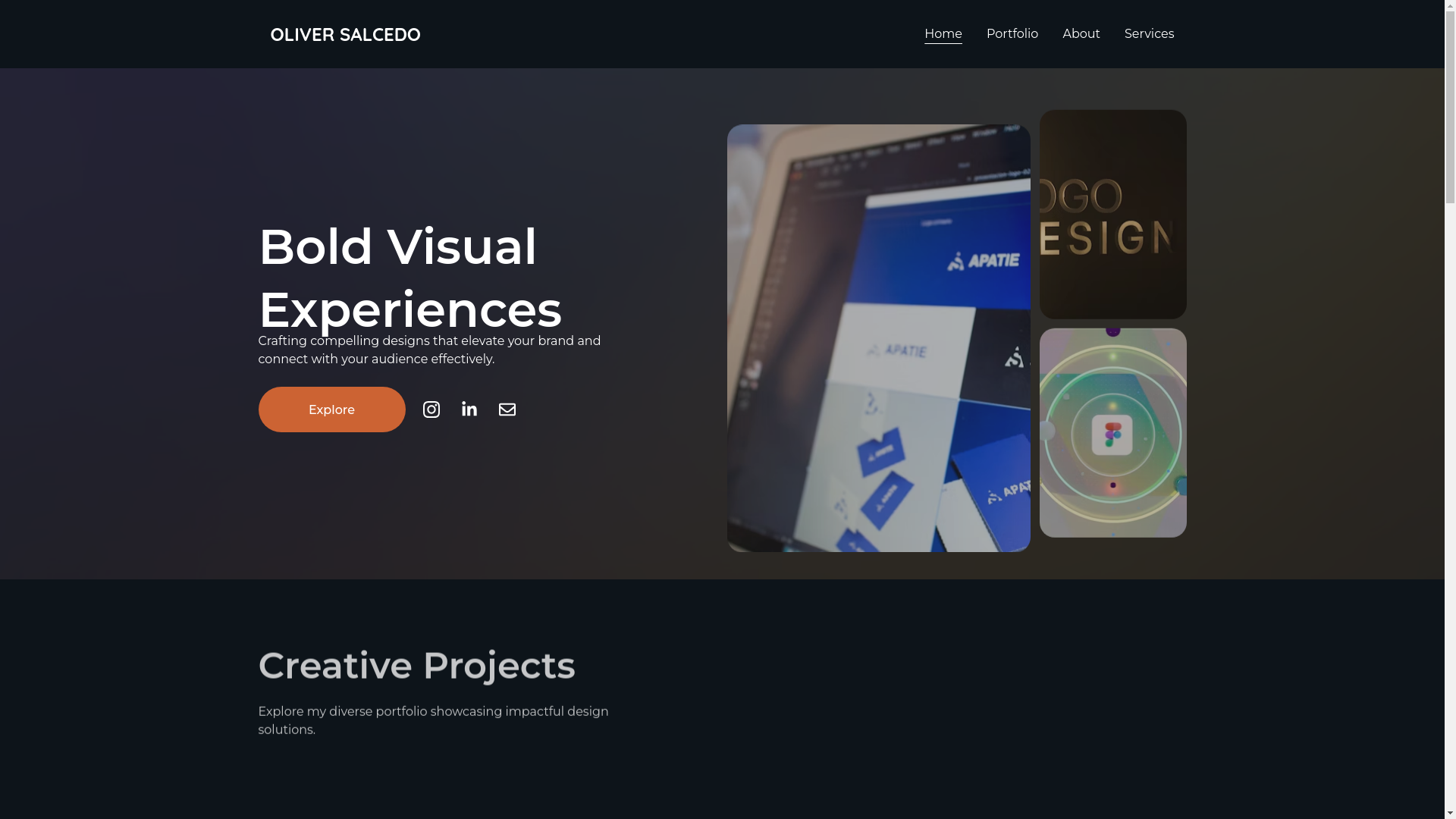 website screenshot of https://oliversalcedo.com/