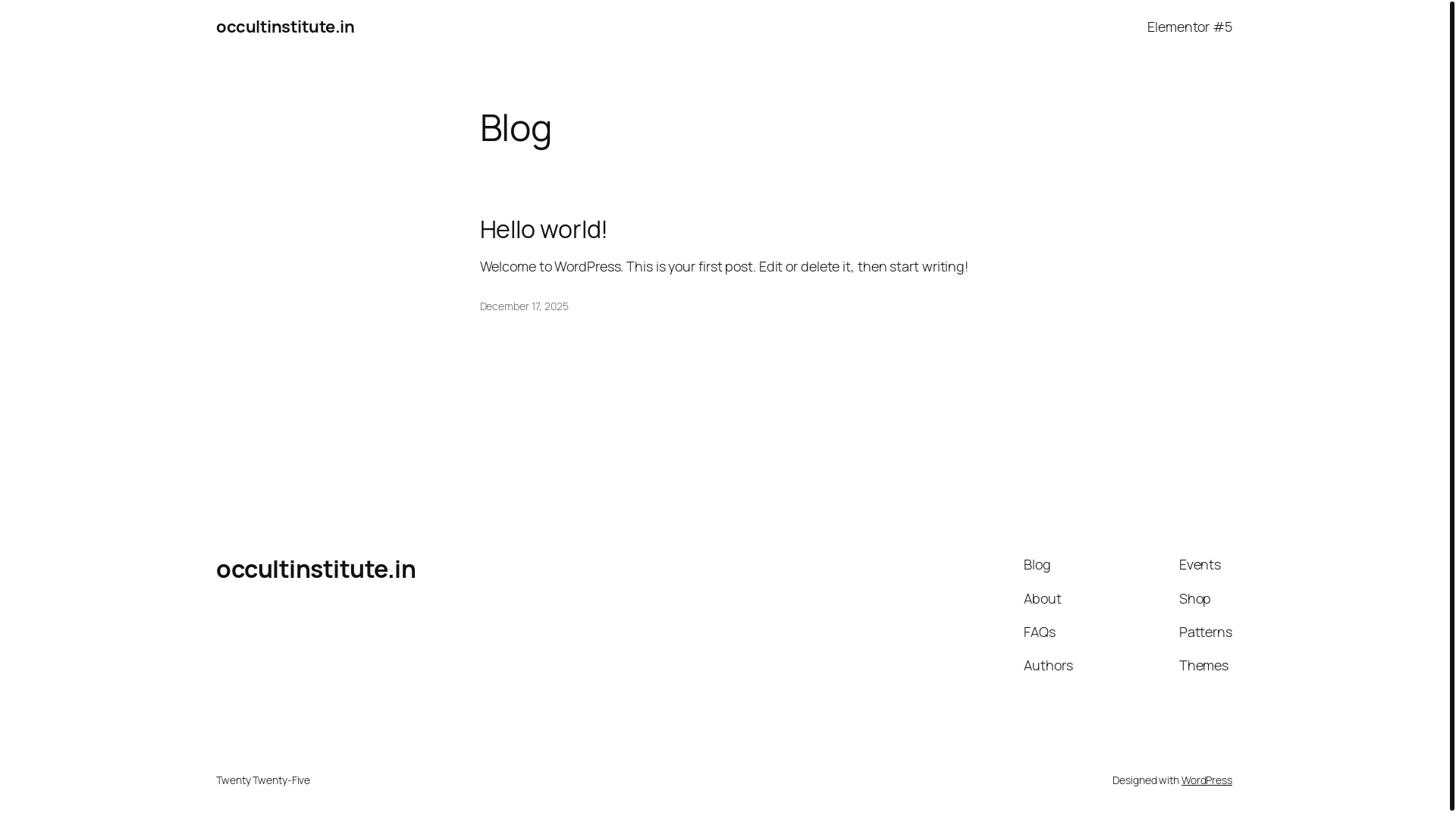 website screenshot of https://occultinstitute.in/