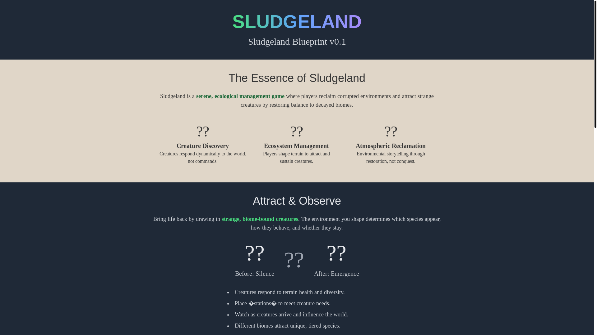 website screenshot of https://sludgeland.pages.dev/