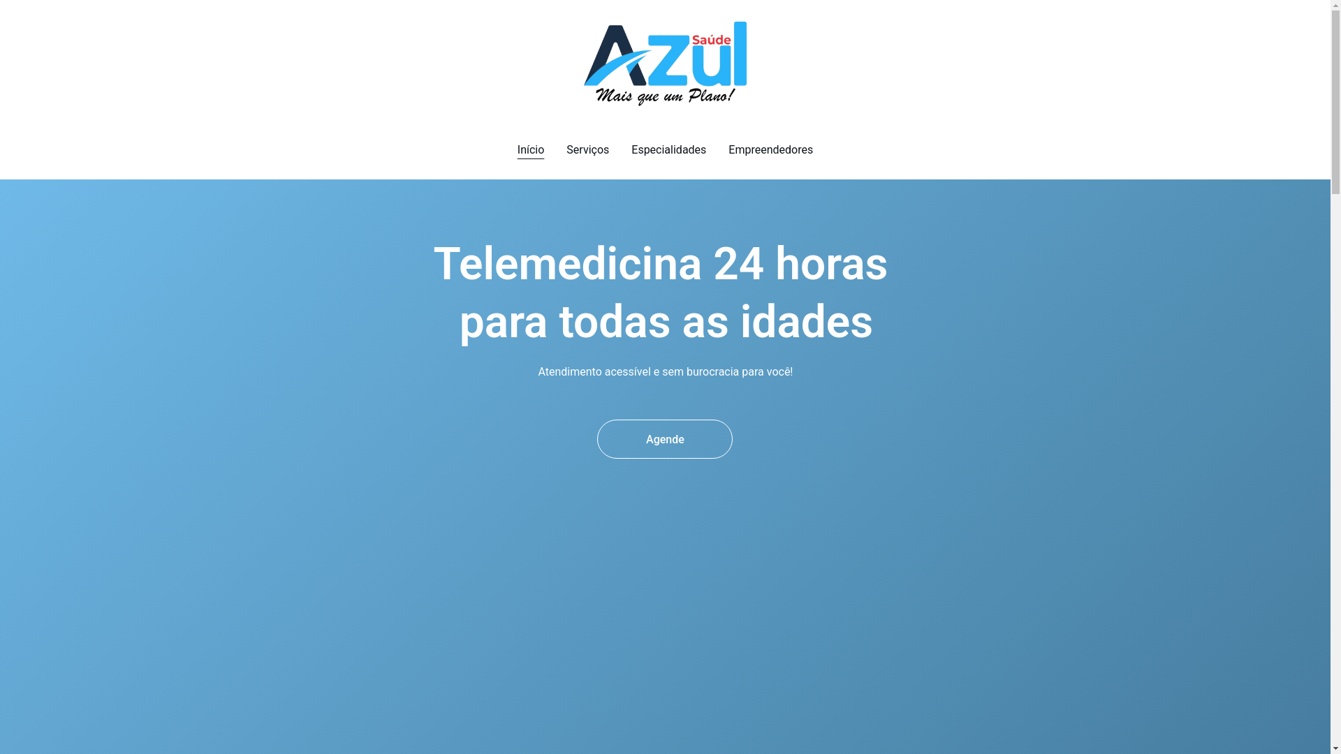 website screenshot of https://telemedicinaazul.com.br/