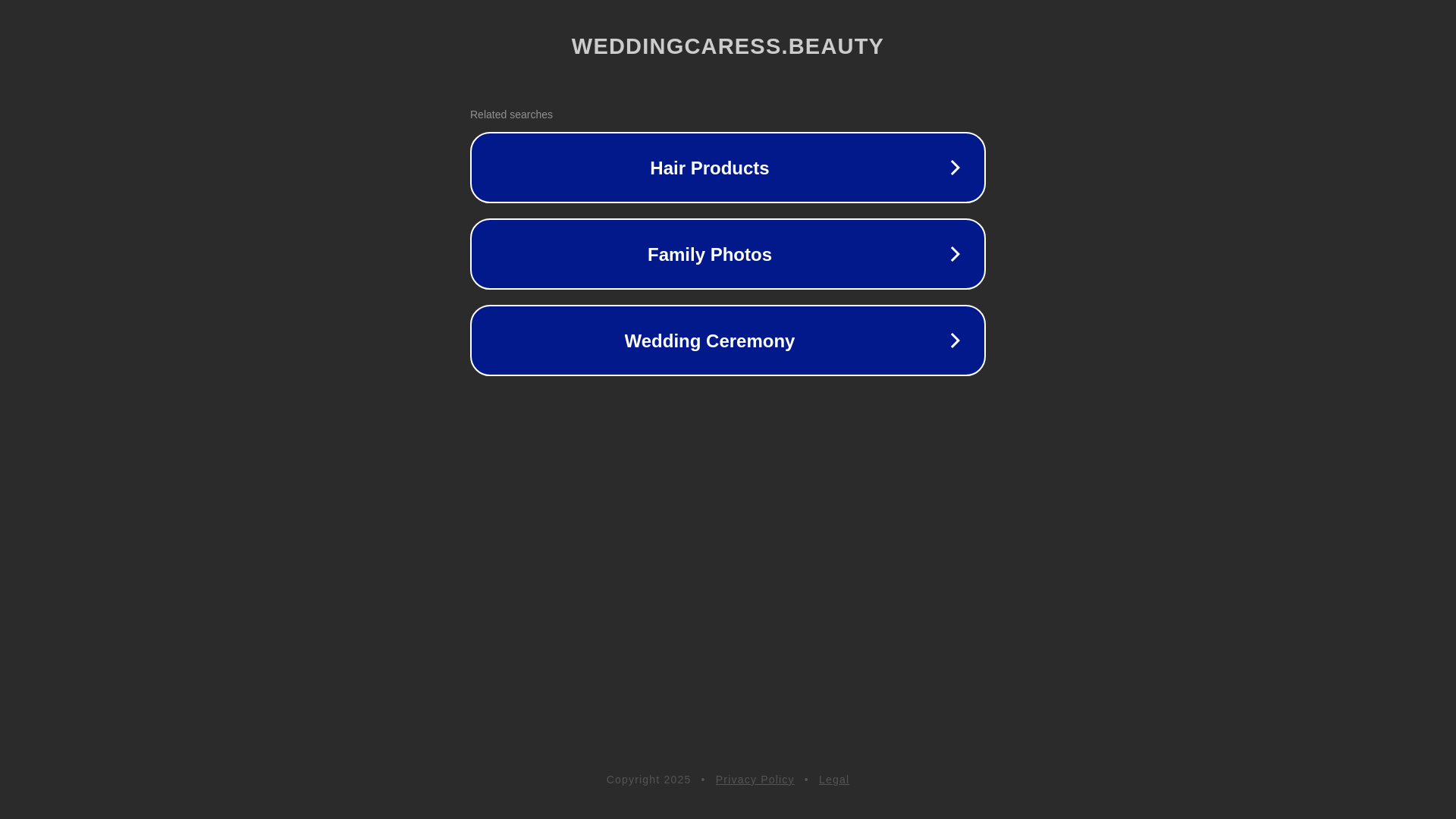 website screenshot of https://weddingcaress.beauty/
