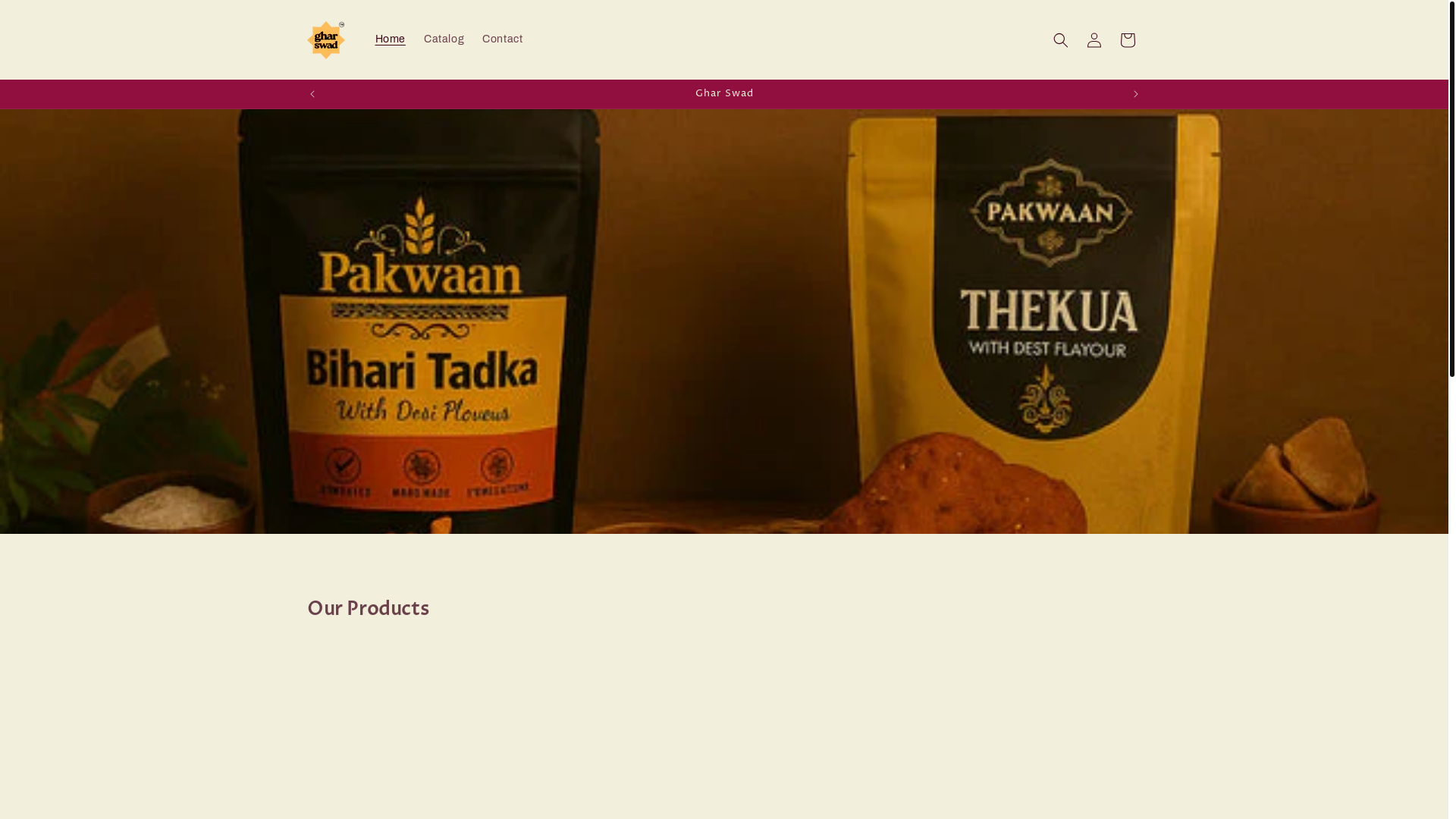 website screenshot of https://gharswad.in/