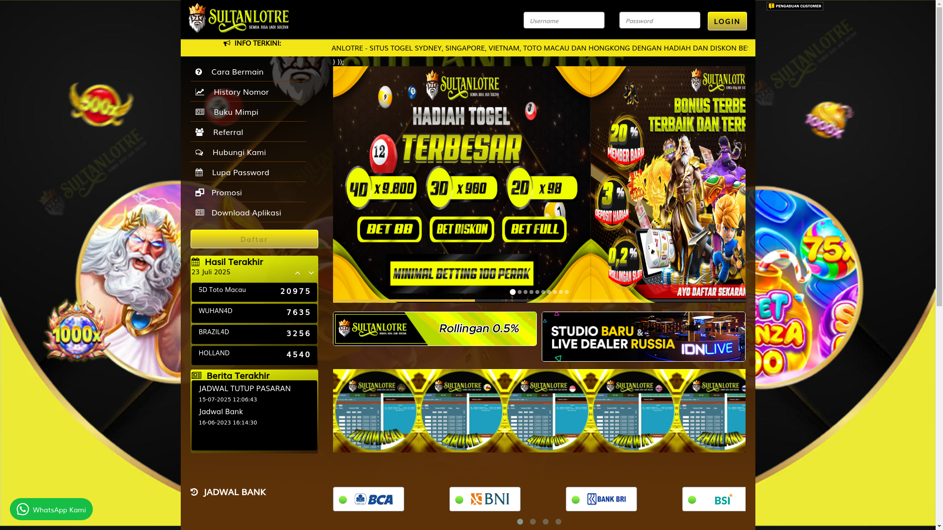 website screenshot of https://sultanlotre-sl9.xyz/