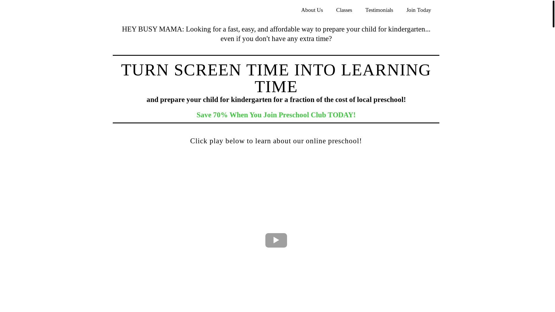 website screenshot of https://ambassadorslearningpreschool.com/