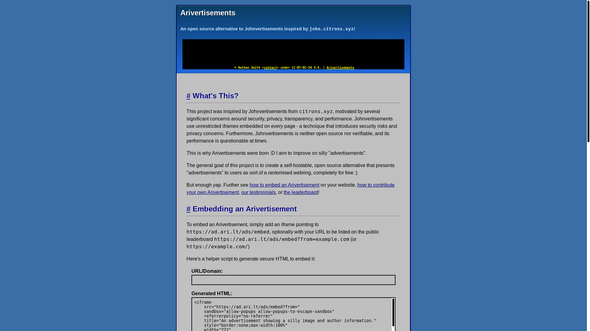 website screenshot of https://ad.ari.lt/