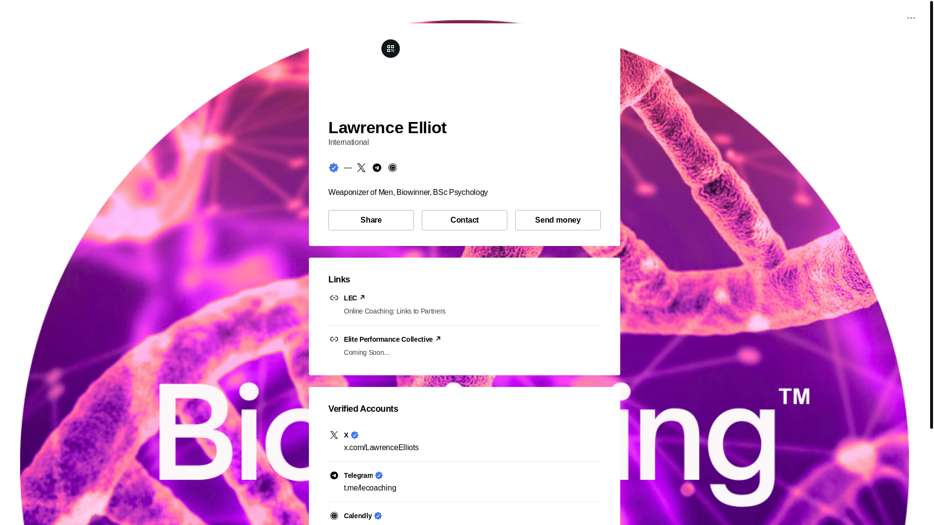 website screenshot of https://lawrenceelliot.link/