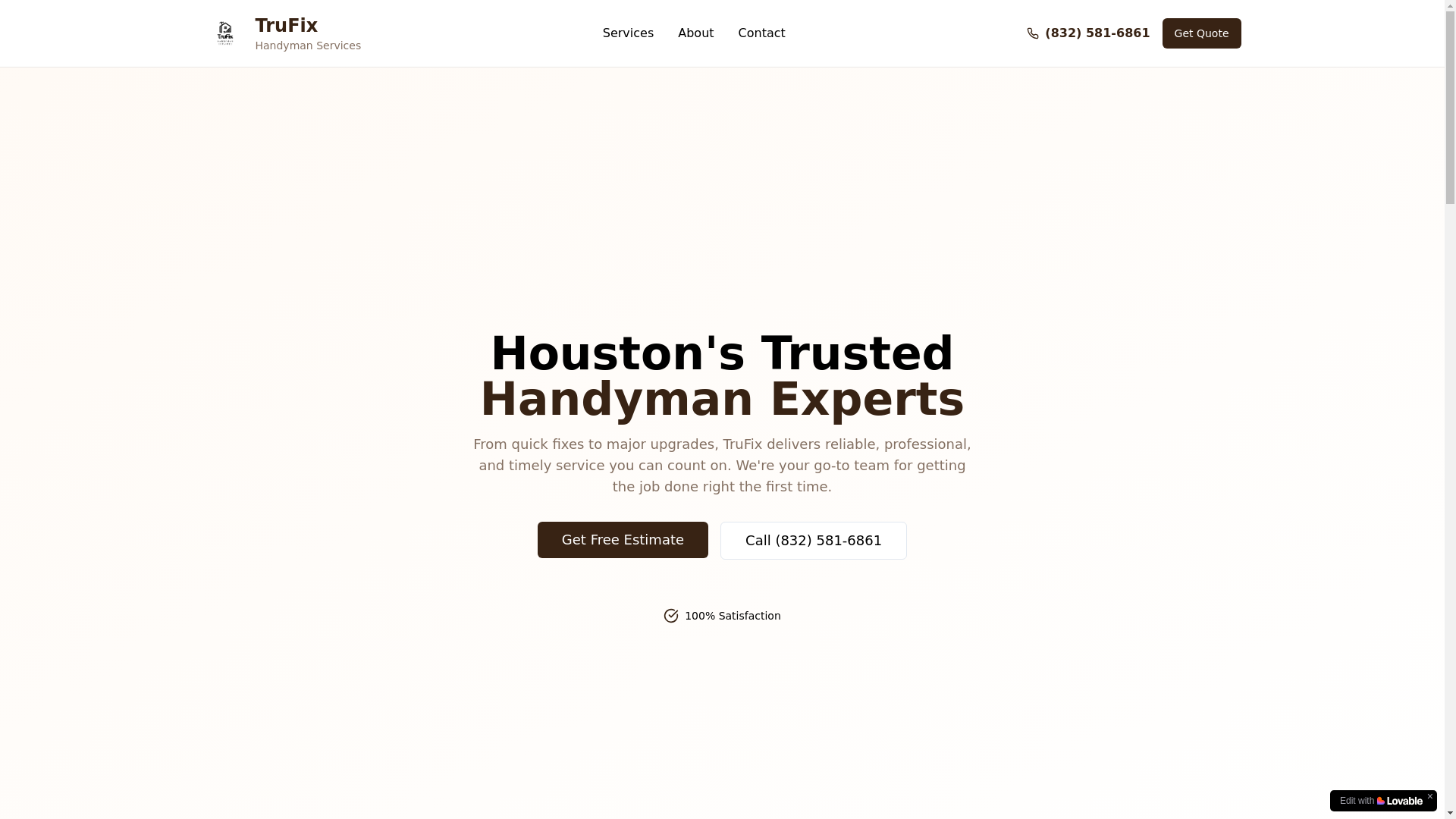 website screenshot of https://trufixhandymanservices.com/