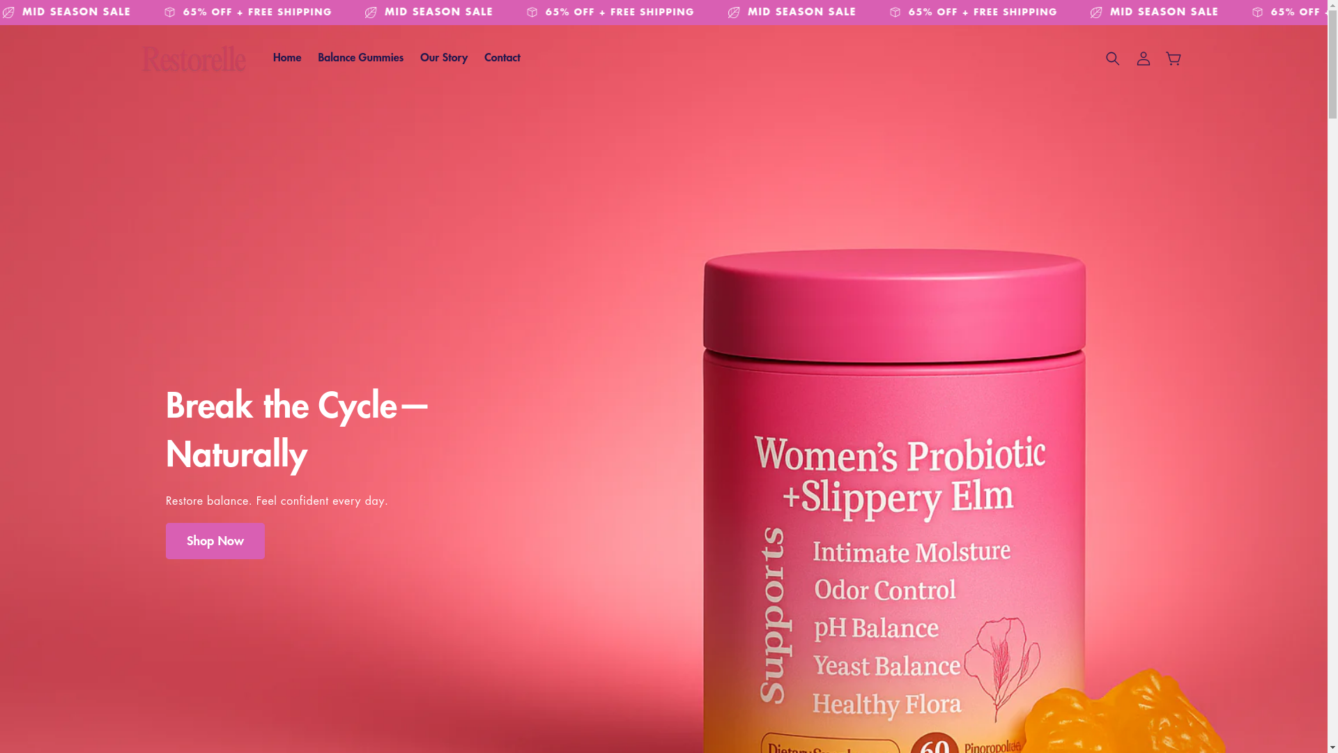 website screenshot of https://restorelle.shop/