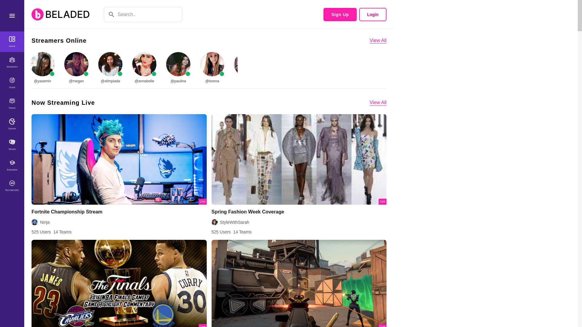 website screenshot of https://beladed-live-react.pages.dev/