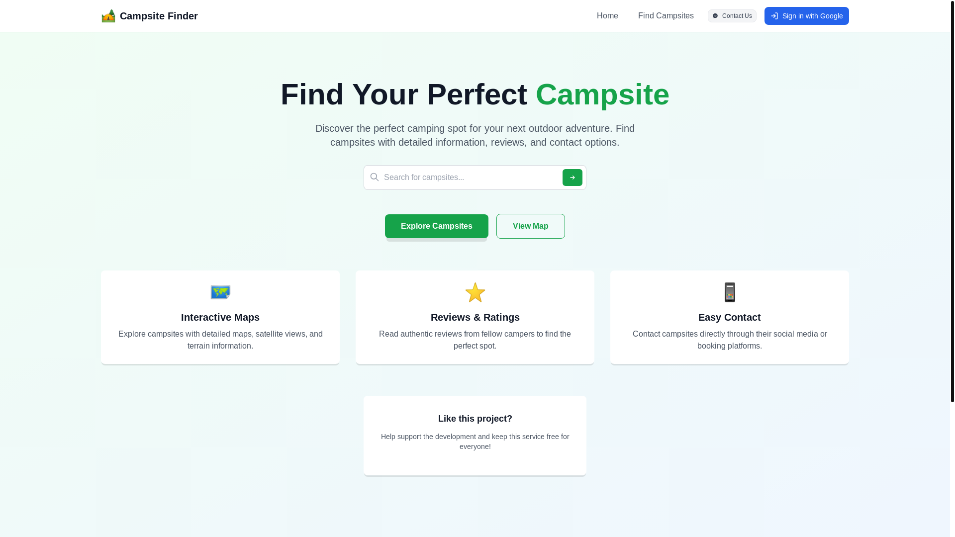 website screenshot of https://campsiteph.com/
