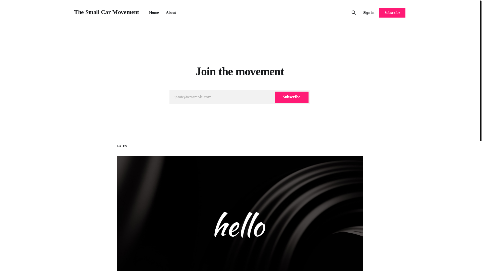 website screenshot of https://smallcarmovement.com/