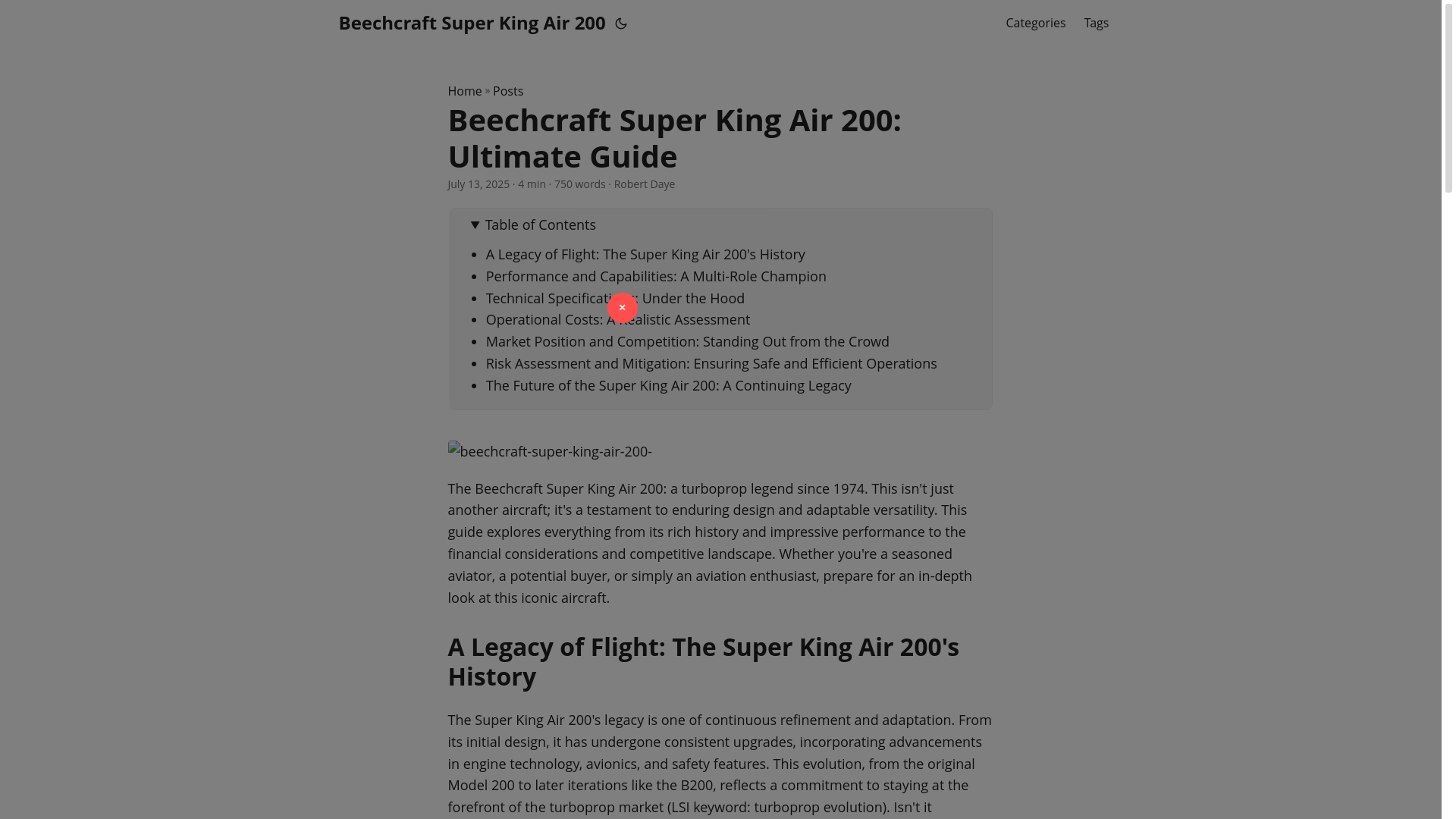 website screenshot of https://beechcraft-super-king-air-200.pages.dev/