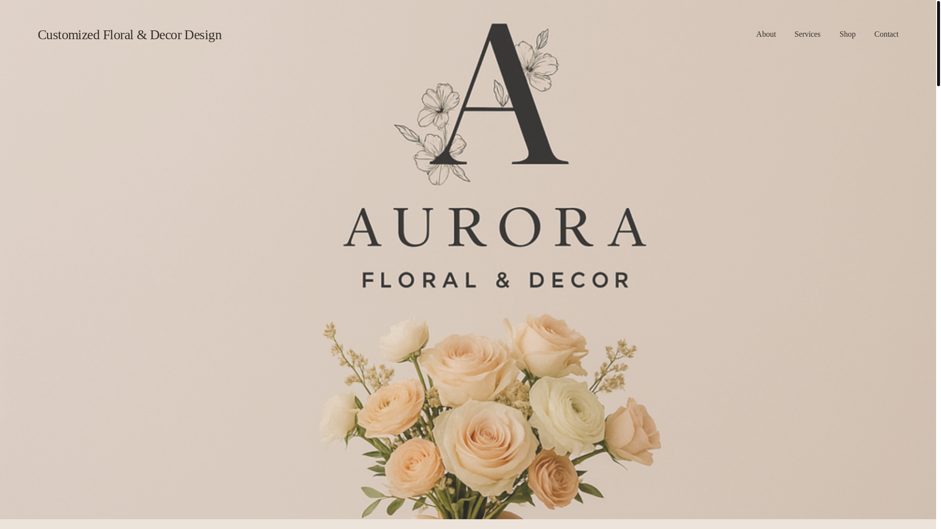 website screenshot of https://aurorafloraldecor.store/