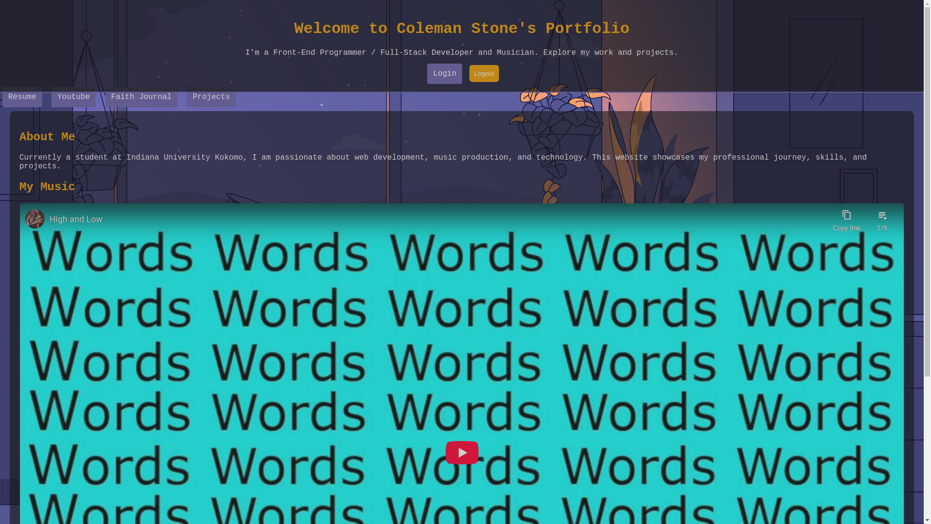 website screenshot of https://colemanstone.info/
