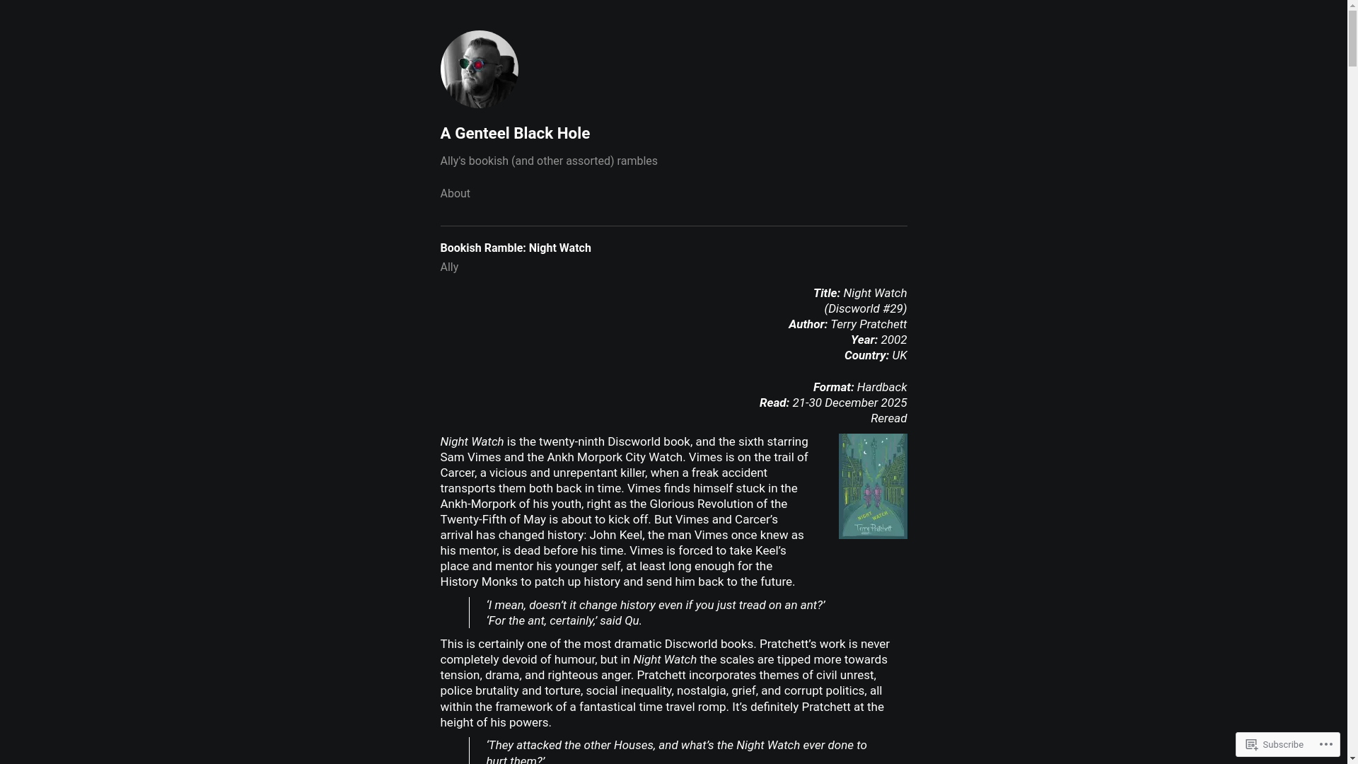 website screenshot of https://genteelblackhole.com/