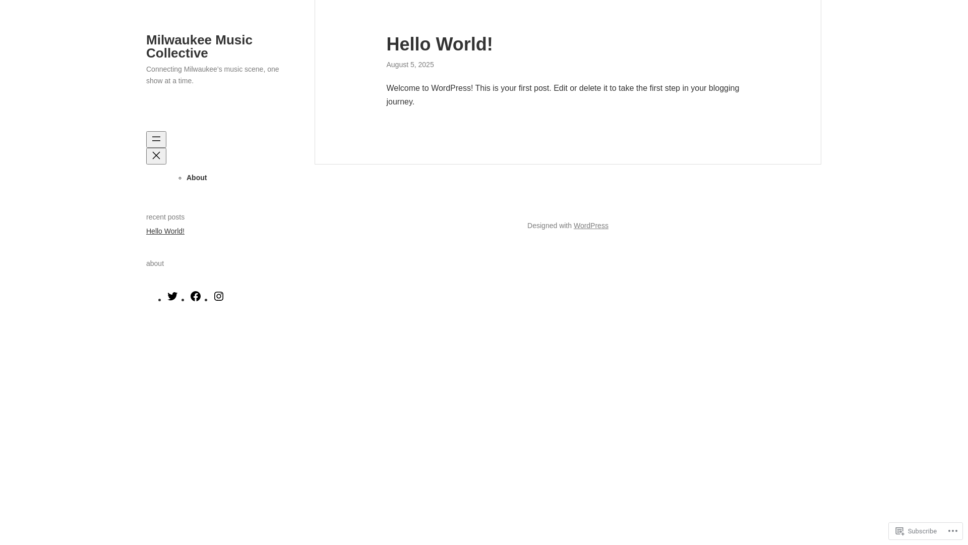 website screenshot of https://milwaukeemusiccollective.com/