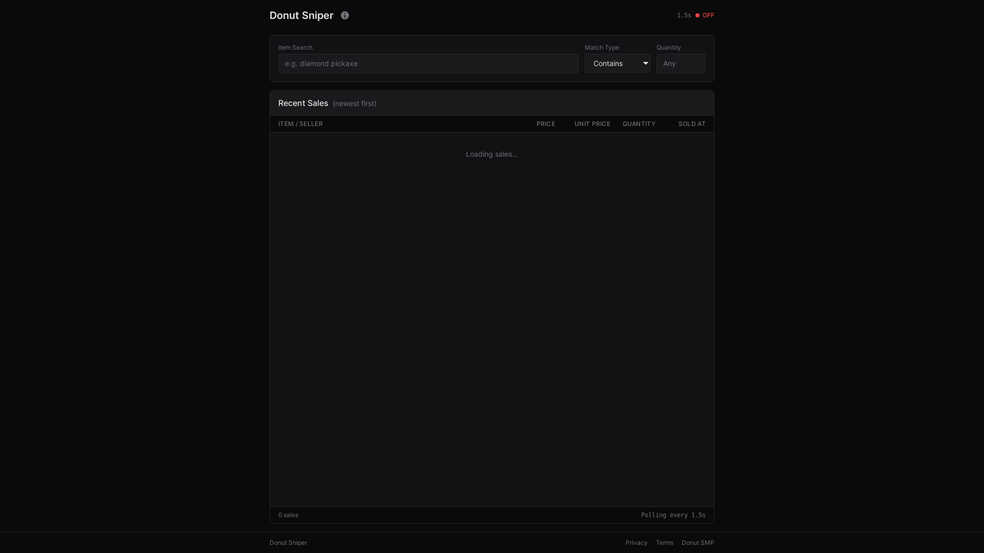 website screenshot of https://donutsniper.com/