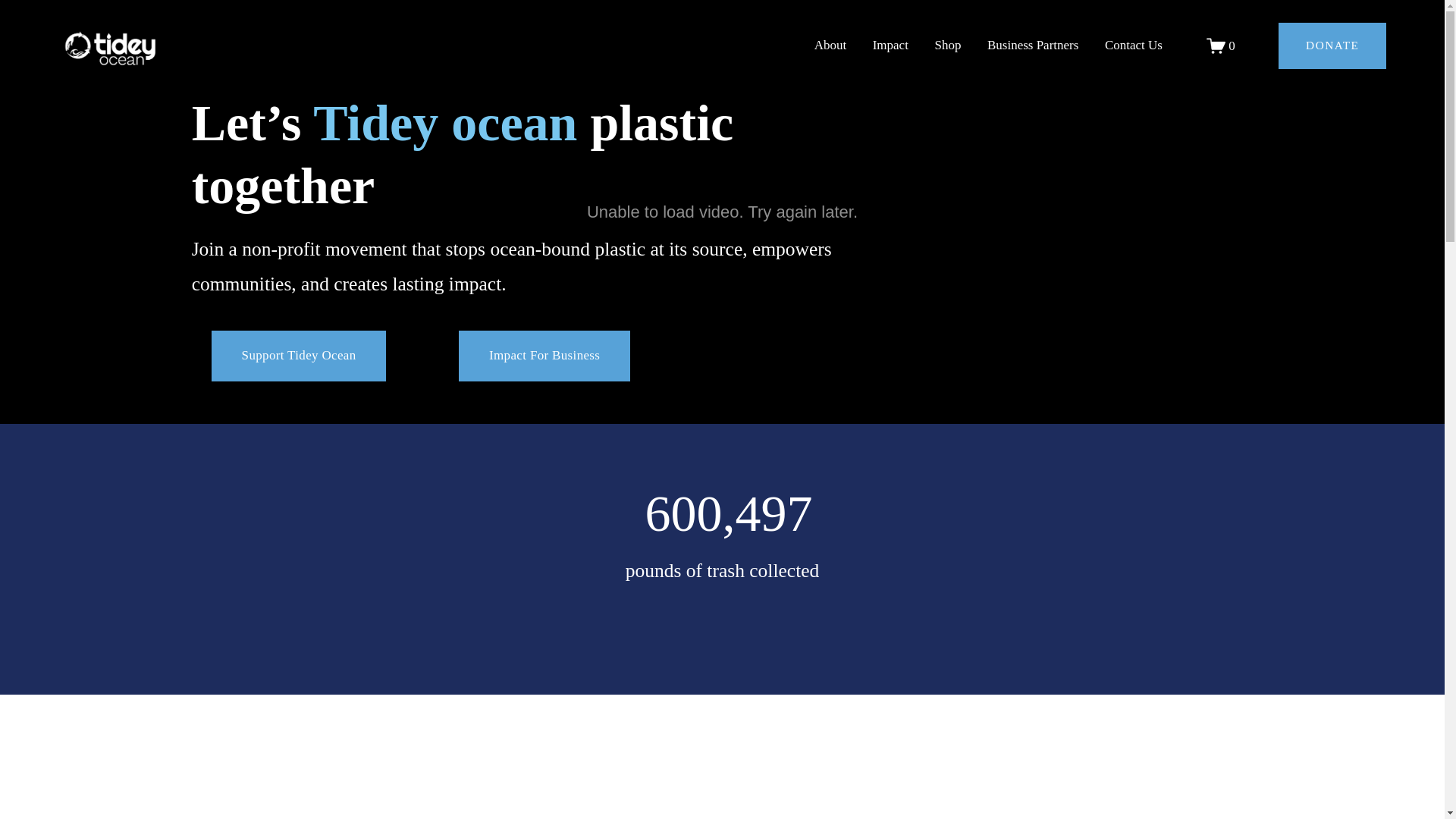 website screenshot of https://tidyocean.org/